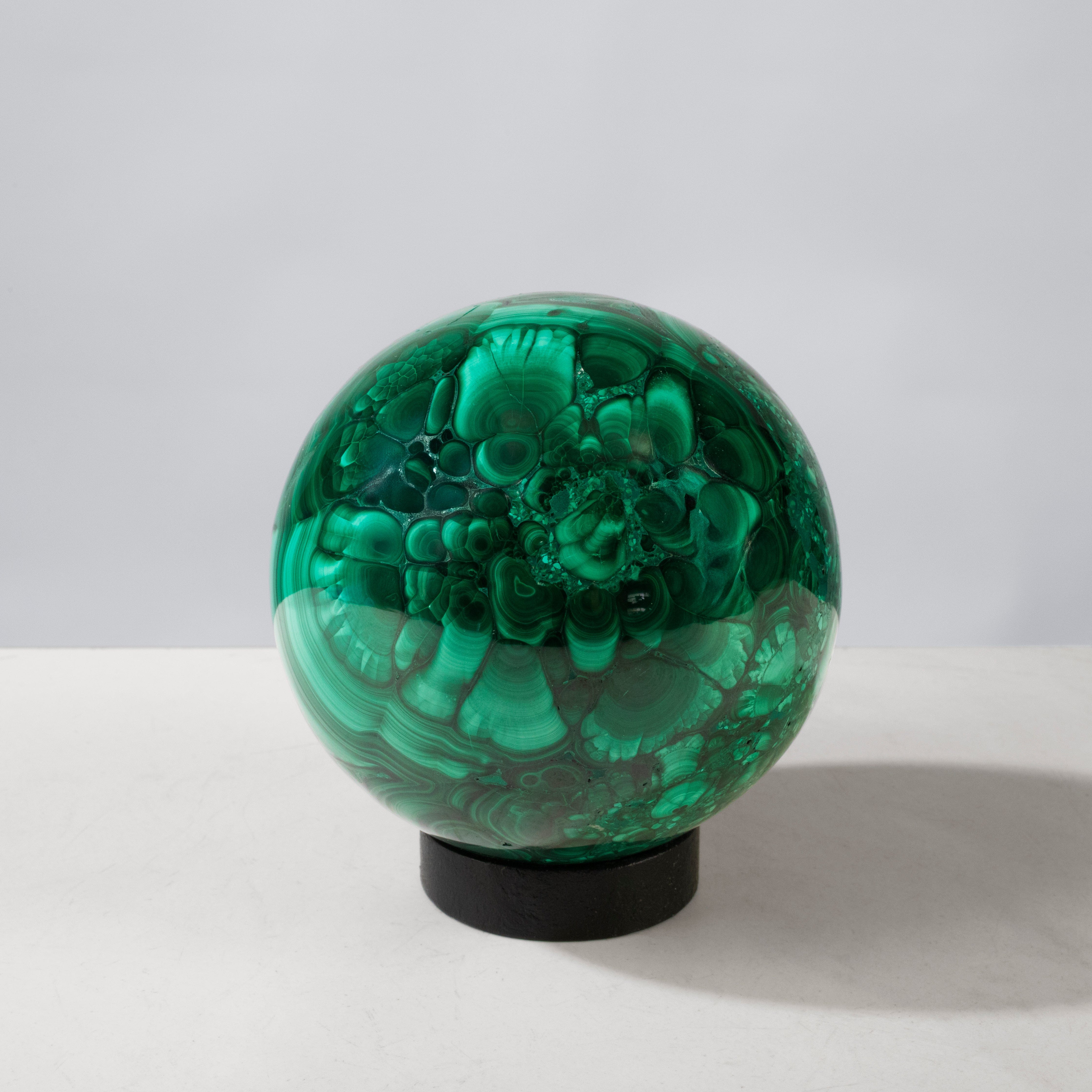 Kalifano Malachite Natural Congo Malachite Sphere - 3.75" / 1,655 grams MAS3900.001
