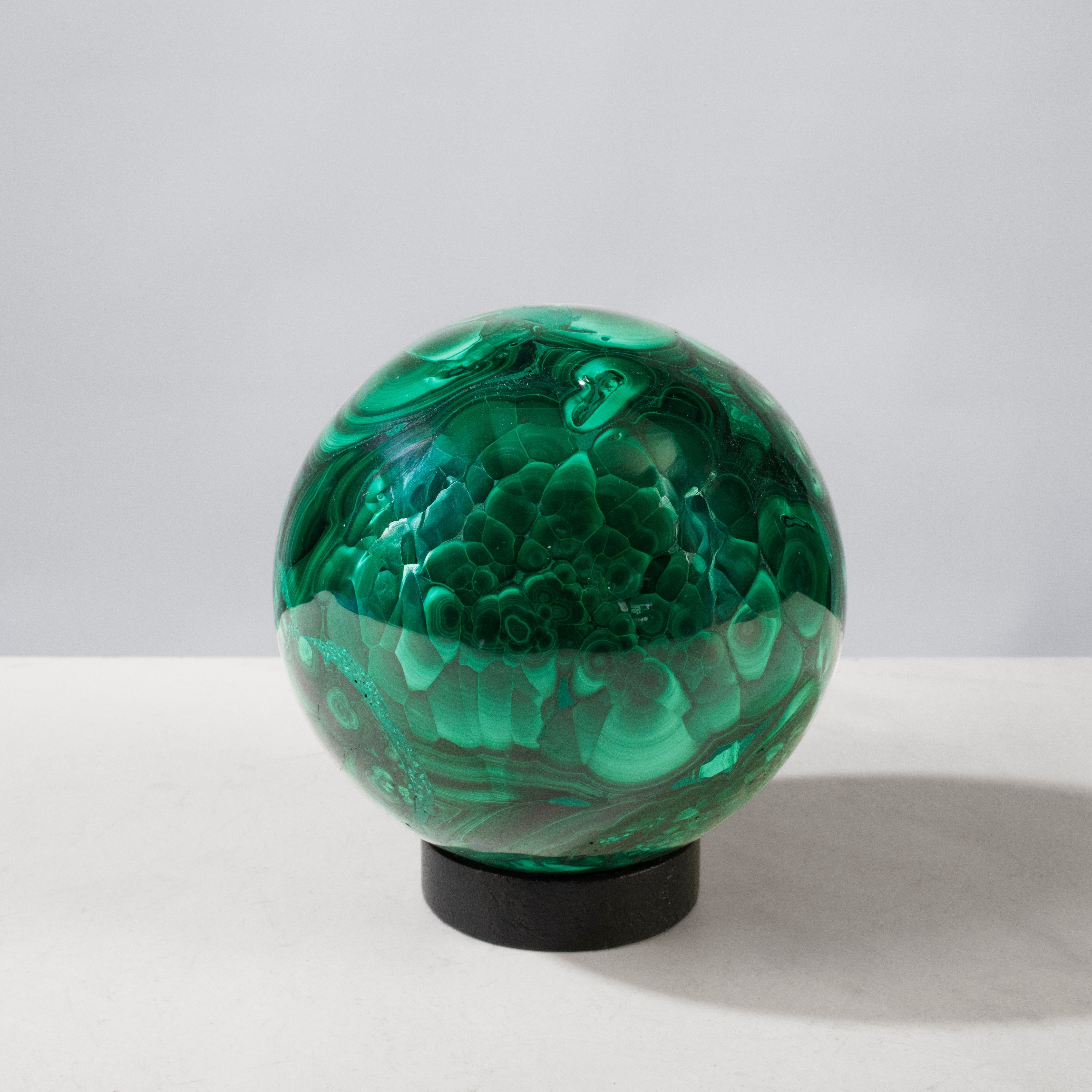 Kalifano Malachite Natural Congo Malachite Sphere - 3.75" / 1,655 grams MAS3900.001