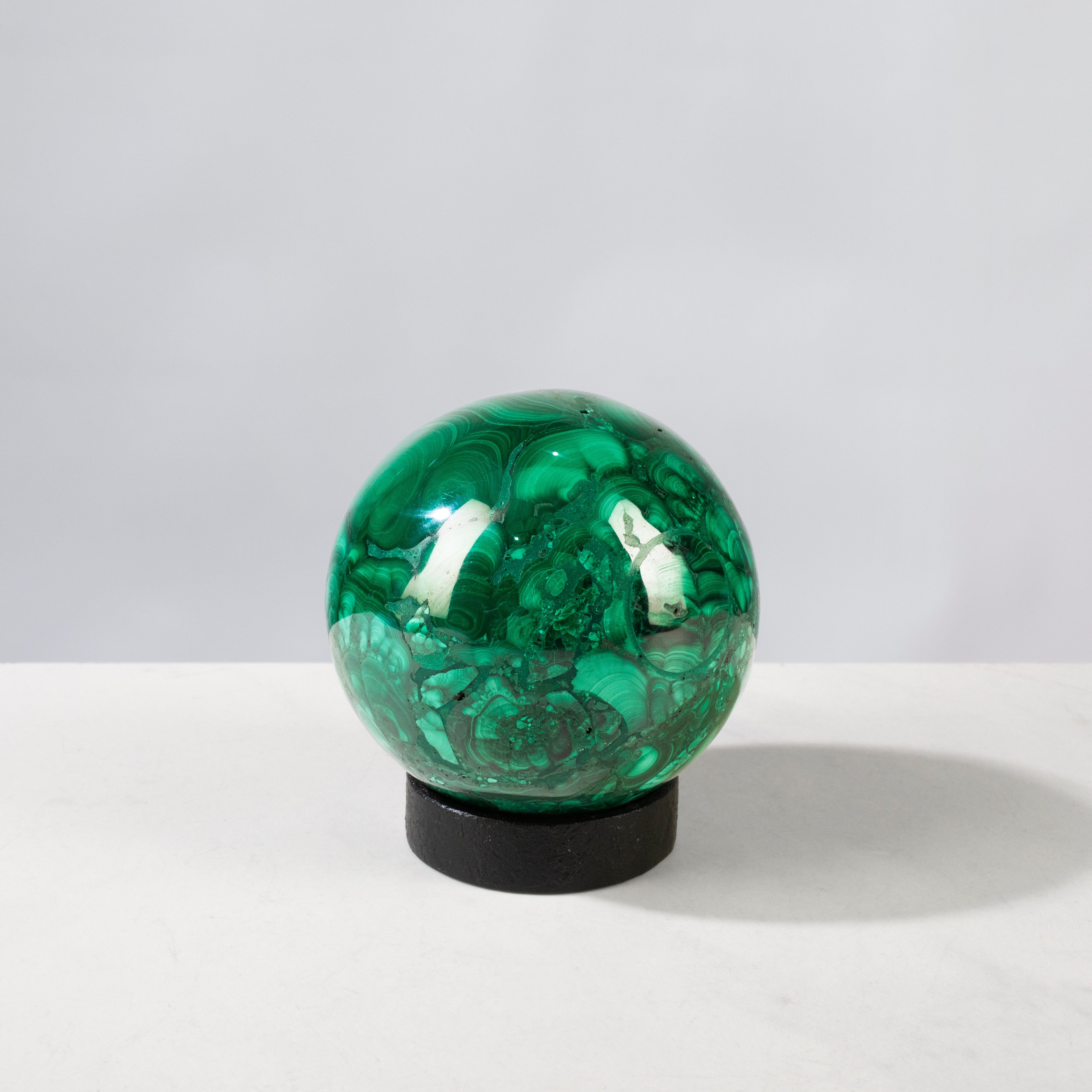 Kalifano Malachite Natural Congo Malachite Sphere - 3" / 752 grams MAS2200.001