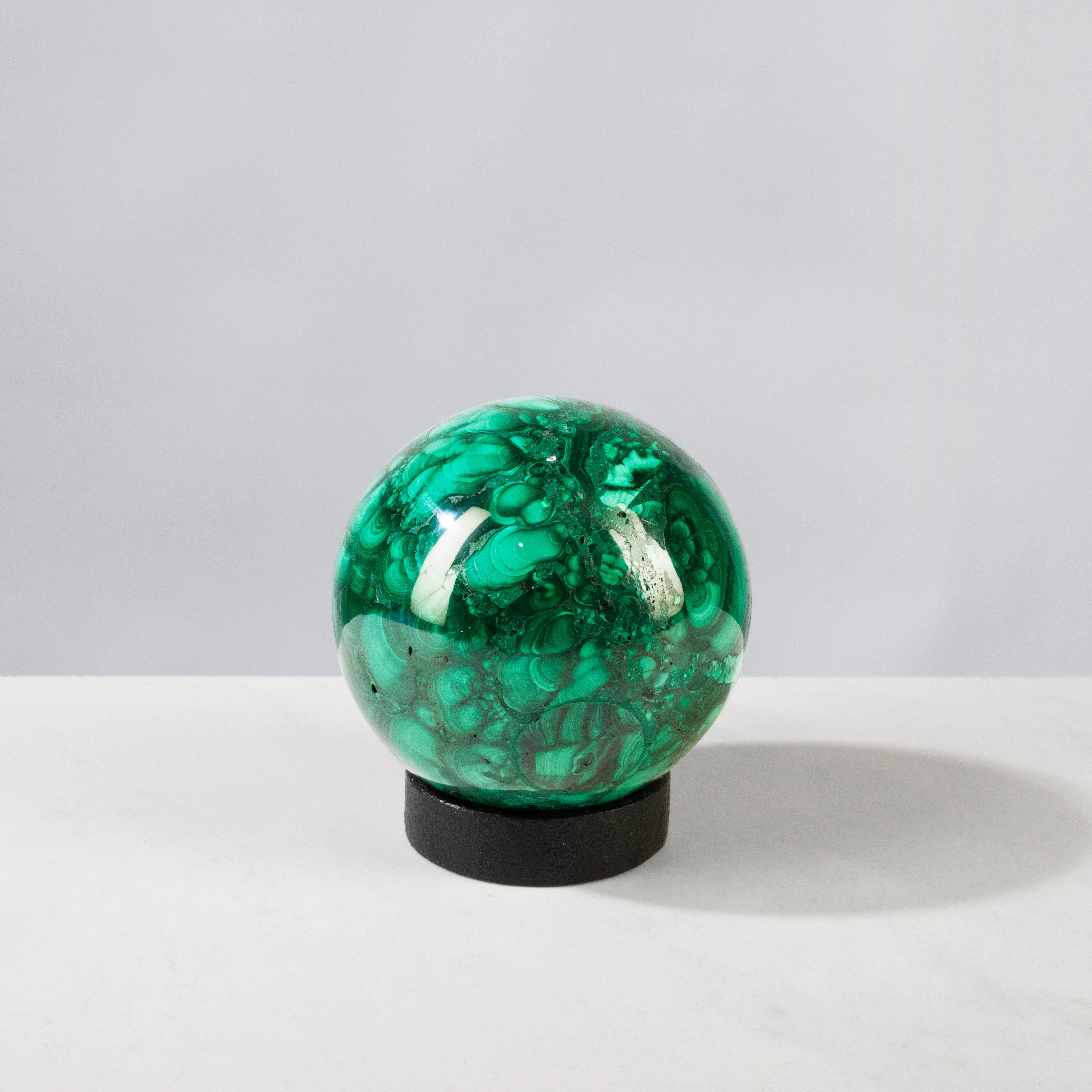 Kalifano Malachite Natural Congo Malachite Sphere - 3" / 752 grams MAS2200.001