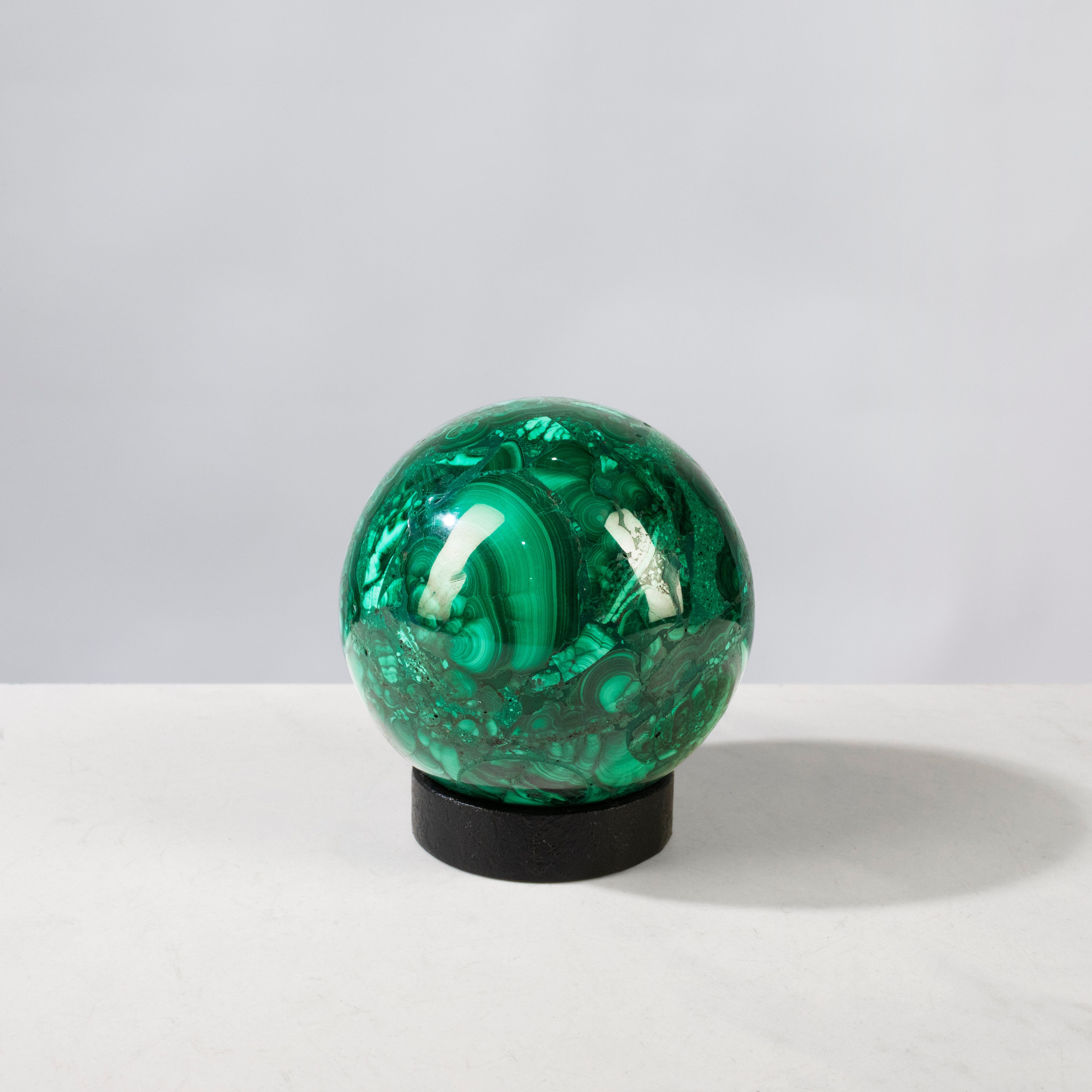 Kalifano Malachite Natural Congo Malachite Sphere - 3" / 752 grams MAS2200.001
