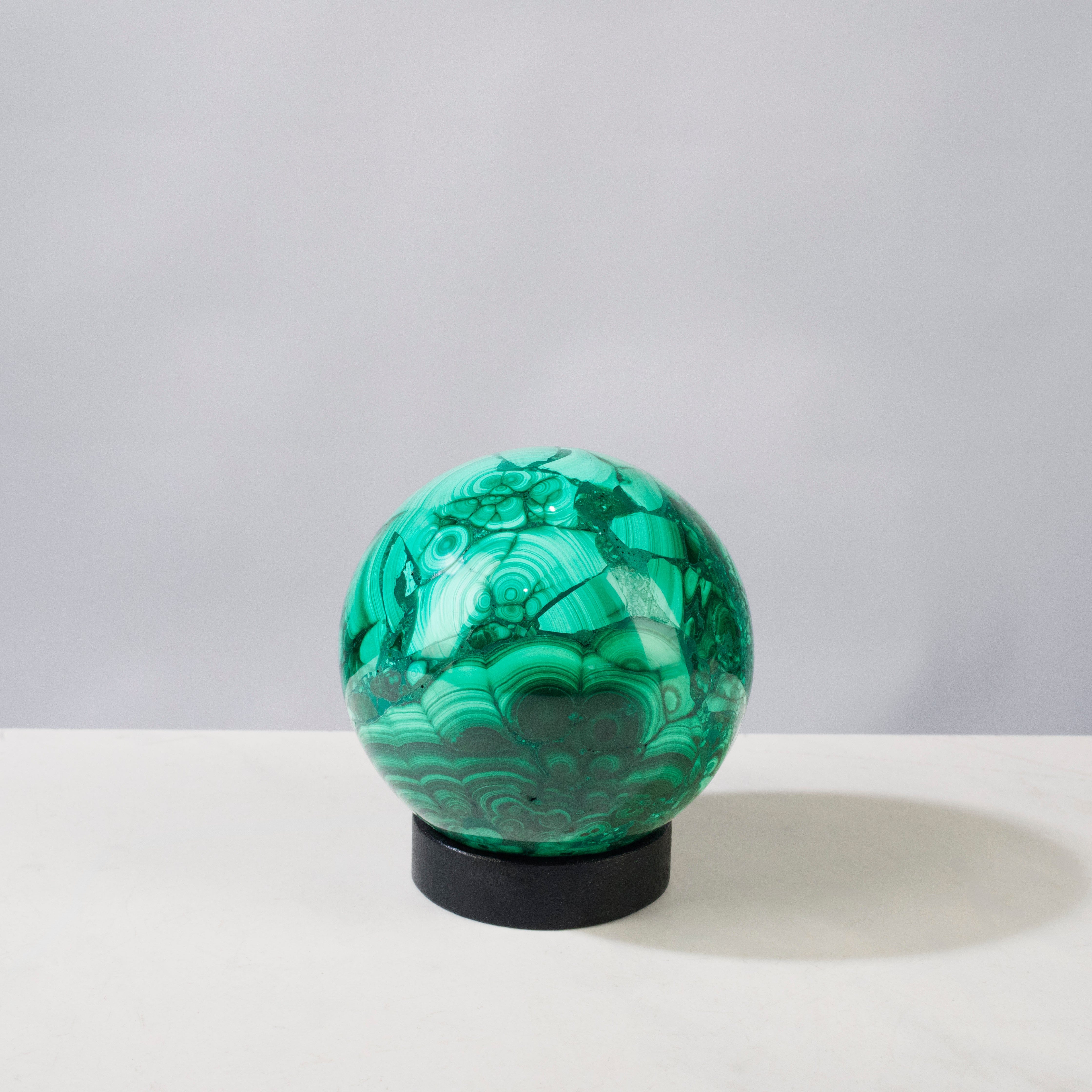 Kalifano Malachite Natural Congo Malachite Sphere - 3" / 774 grams MAS2200.002