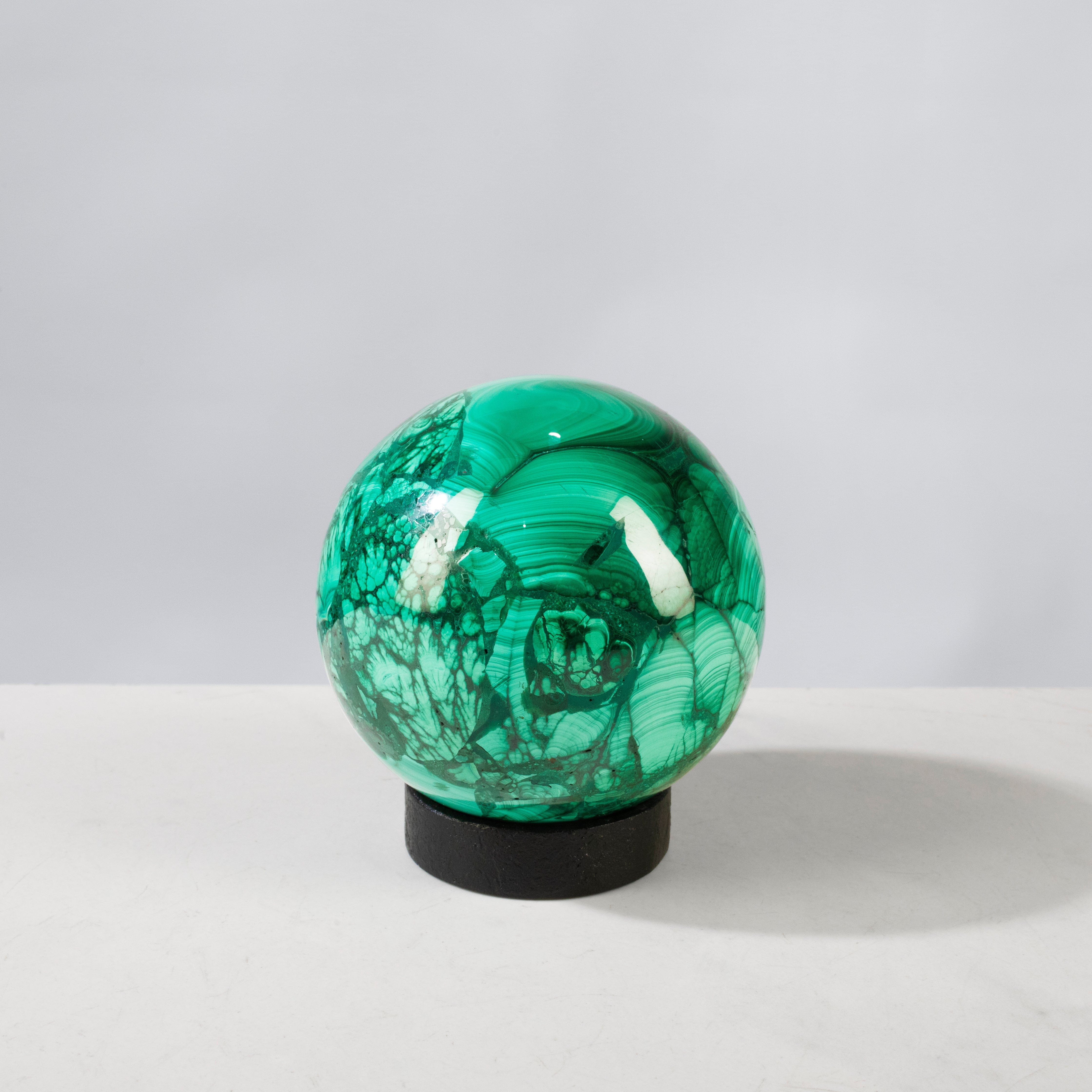Kalifano Malachite Natural Congo Malachite Sphere - 3" / 876 grams MAS2200.003