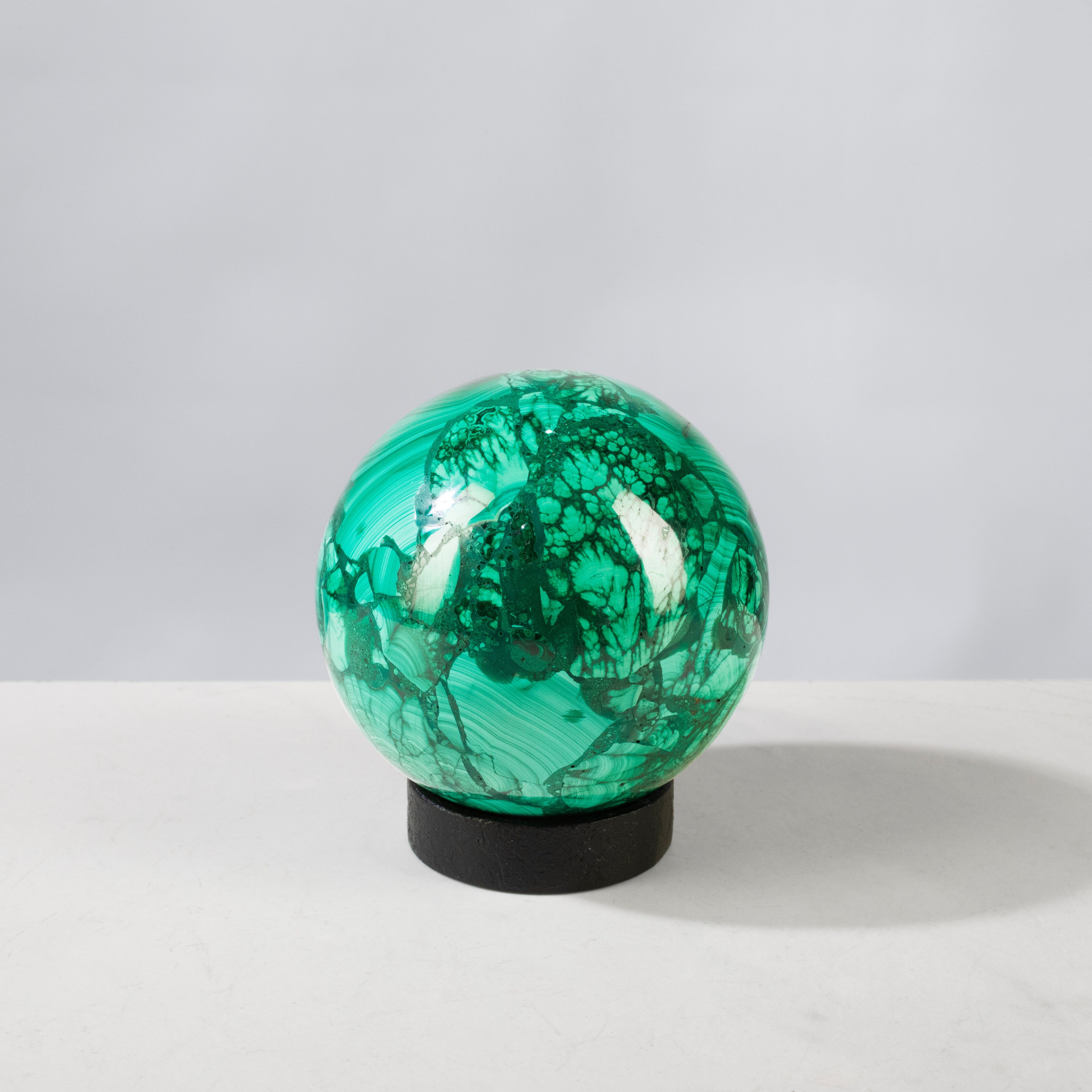 Kalifano Malachite Natural Congo Malachite Sphere - 3" / 876 grams MAS2200.003