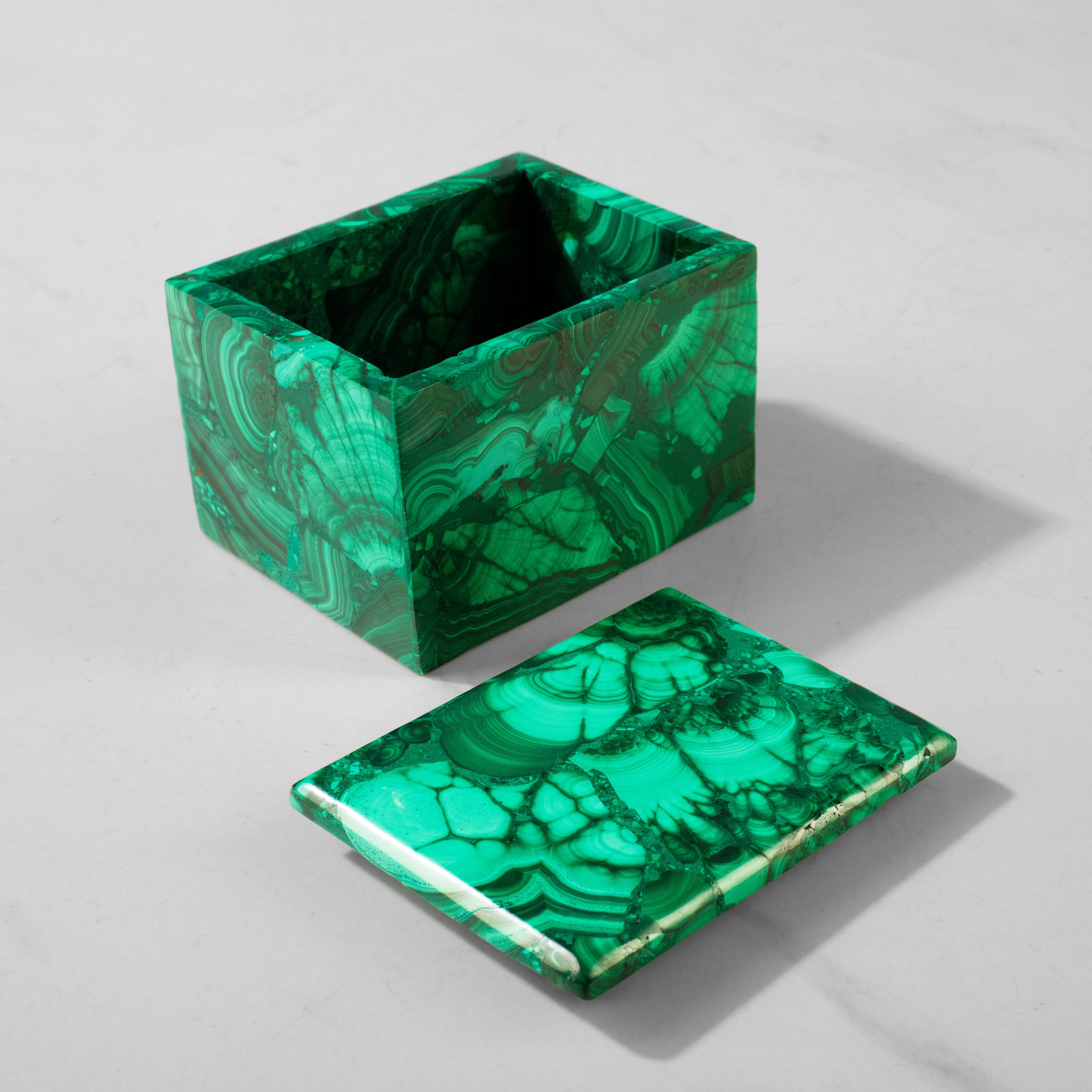 Kalifano Malachite Natural Congo Malachite Vanity Box - 3.25" / 400 grams MAB1600.001
