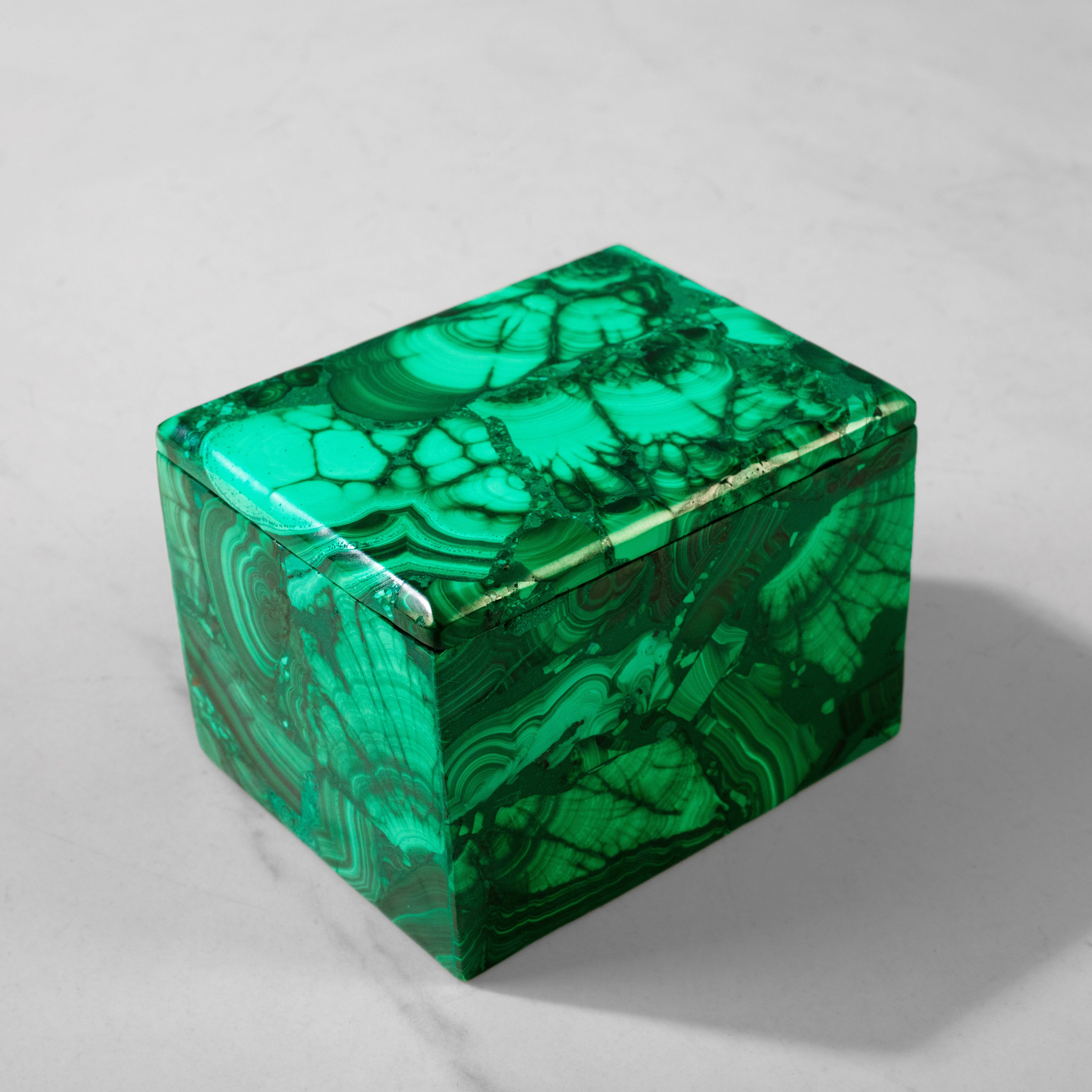 Kalifano Malachite Natural Congo Malachite Vanity Box - 3.25" / 400 grams MAB1600.001