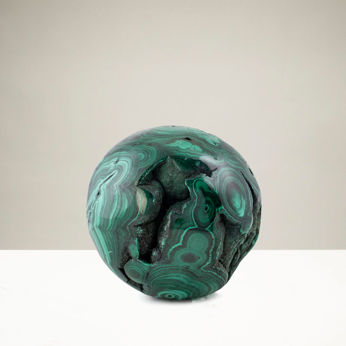 Natural Malachite Sphere Carving From Congo - 2" / 275g