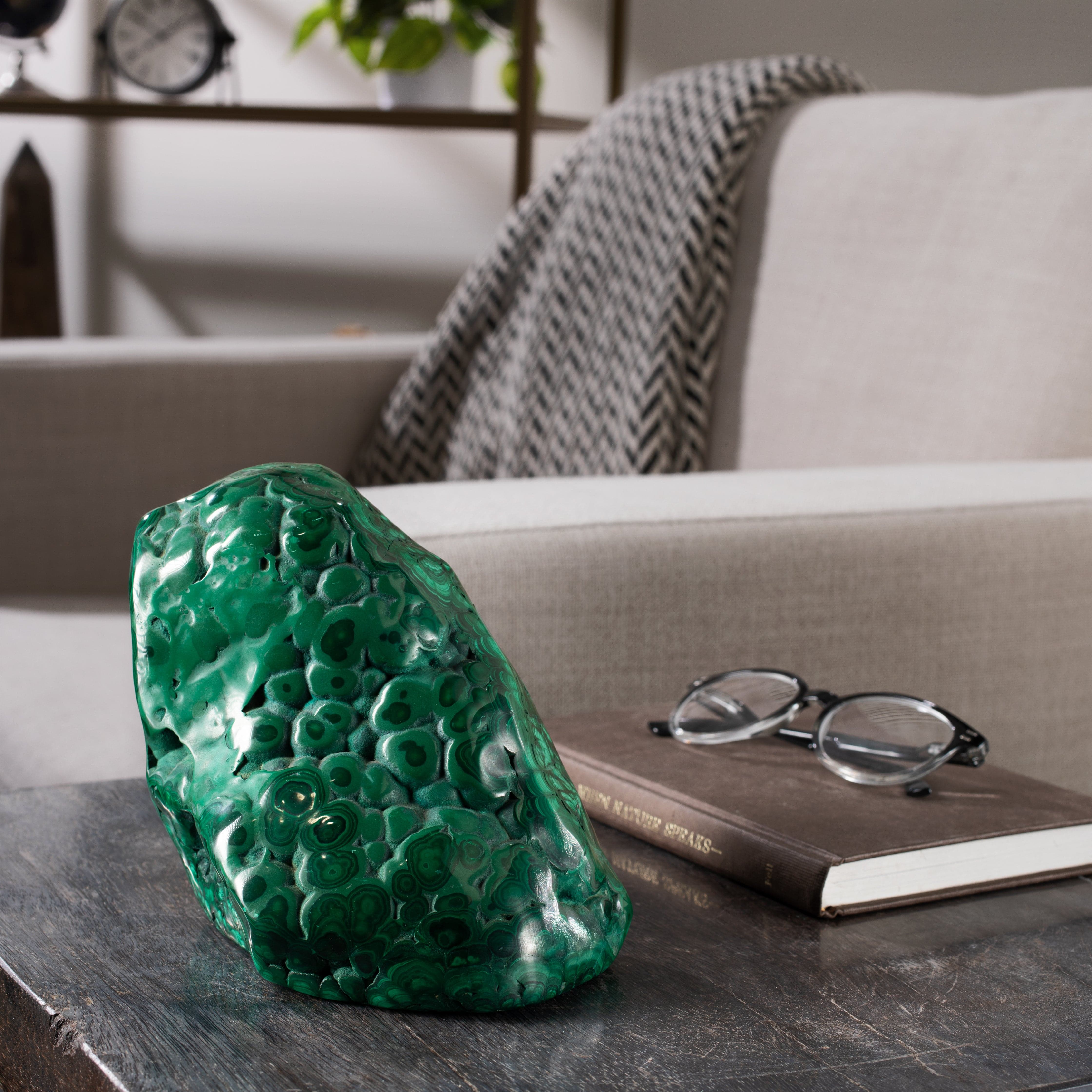 Kalifano Malachite Rare Natural Green Malachite Polished Freeform Specimen from Congo - 3.6 kg / 7.9 lbs MA2400.006
