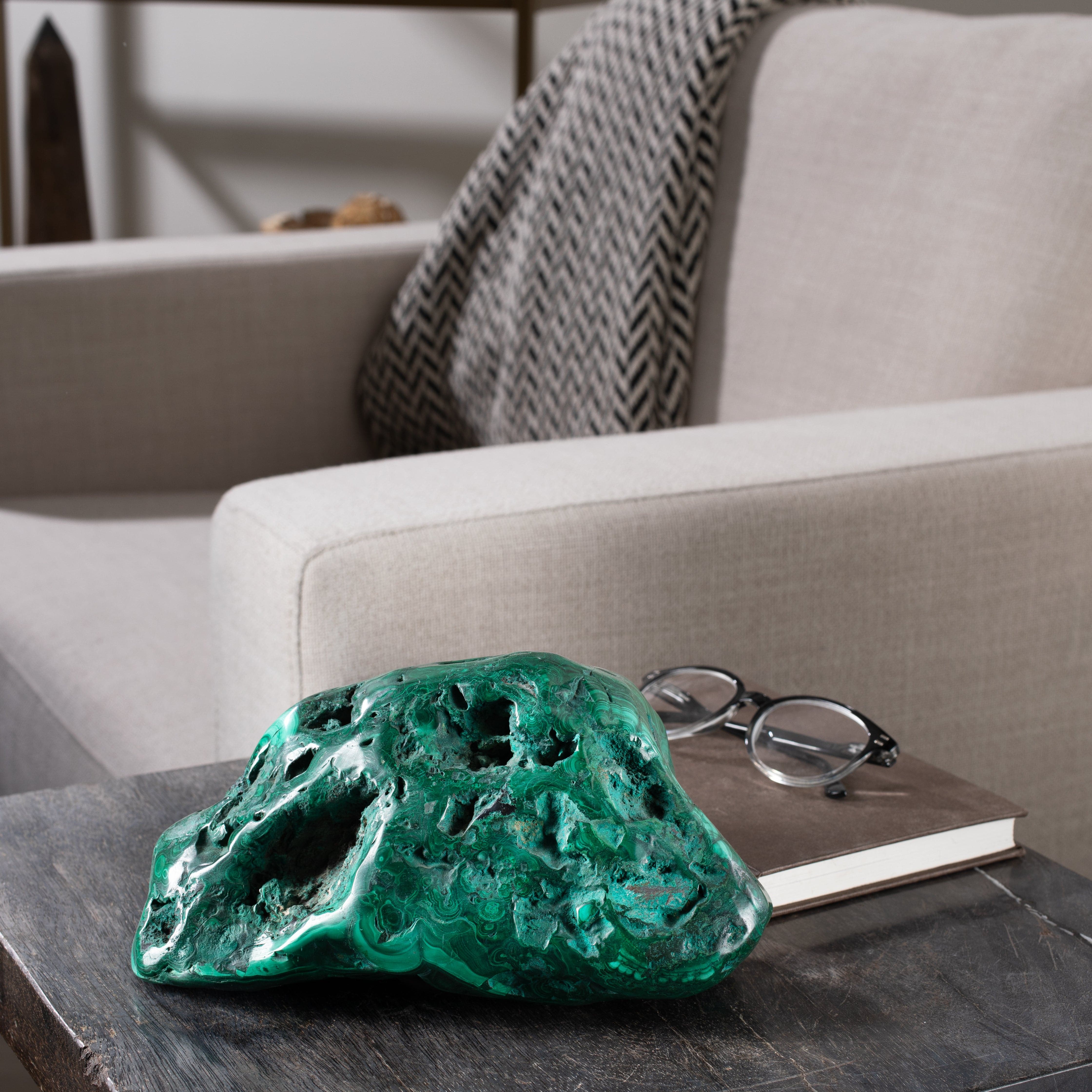 Kalifano Malachite Rare Natural Green Malachite Polished Freeform Specimen from Congo - 5.5 kg / 12.1 lbs MA3200.003