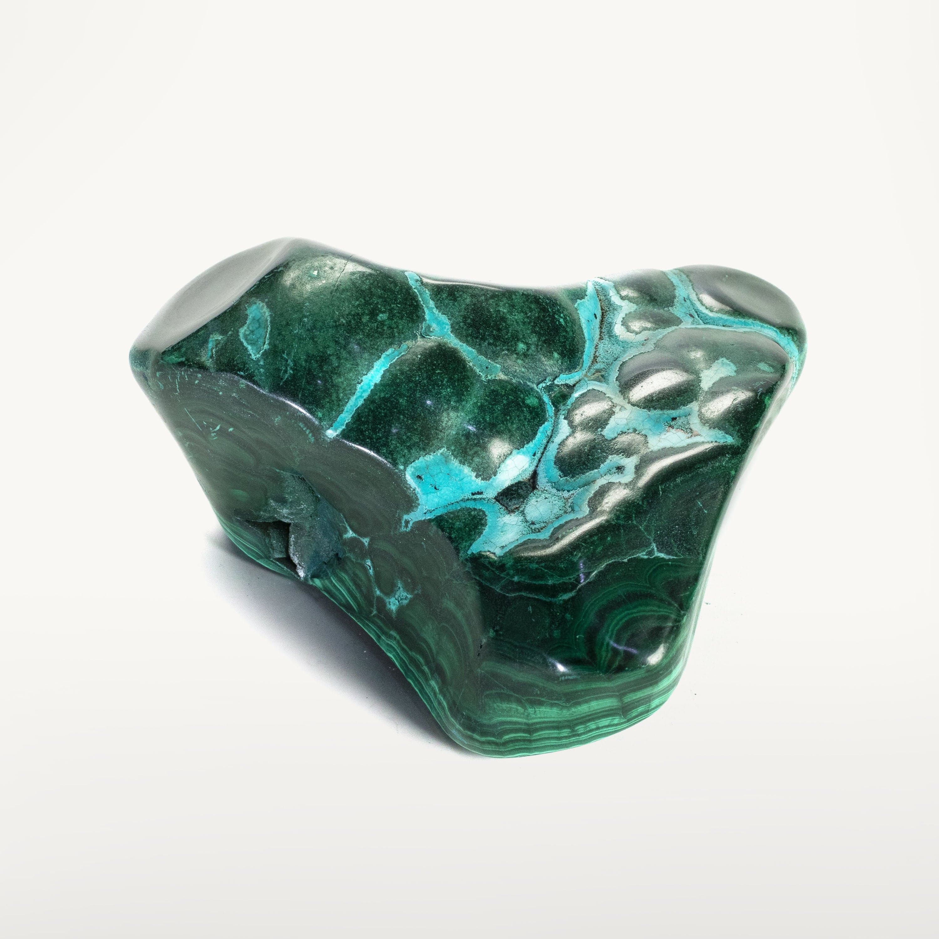 Kalifano Malachite Rare Natural Green Malachite with Blue Chrysocolla Freeform Specimen from Congo - 0.7 kg / 1.5 lbs MAC700.004