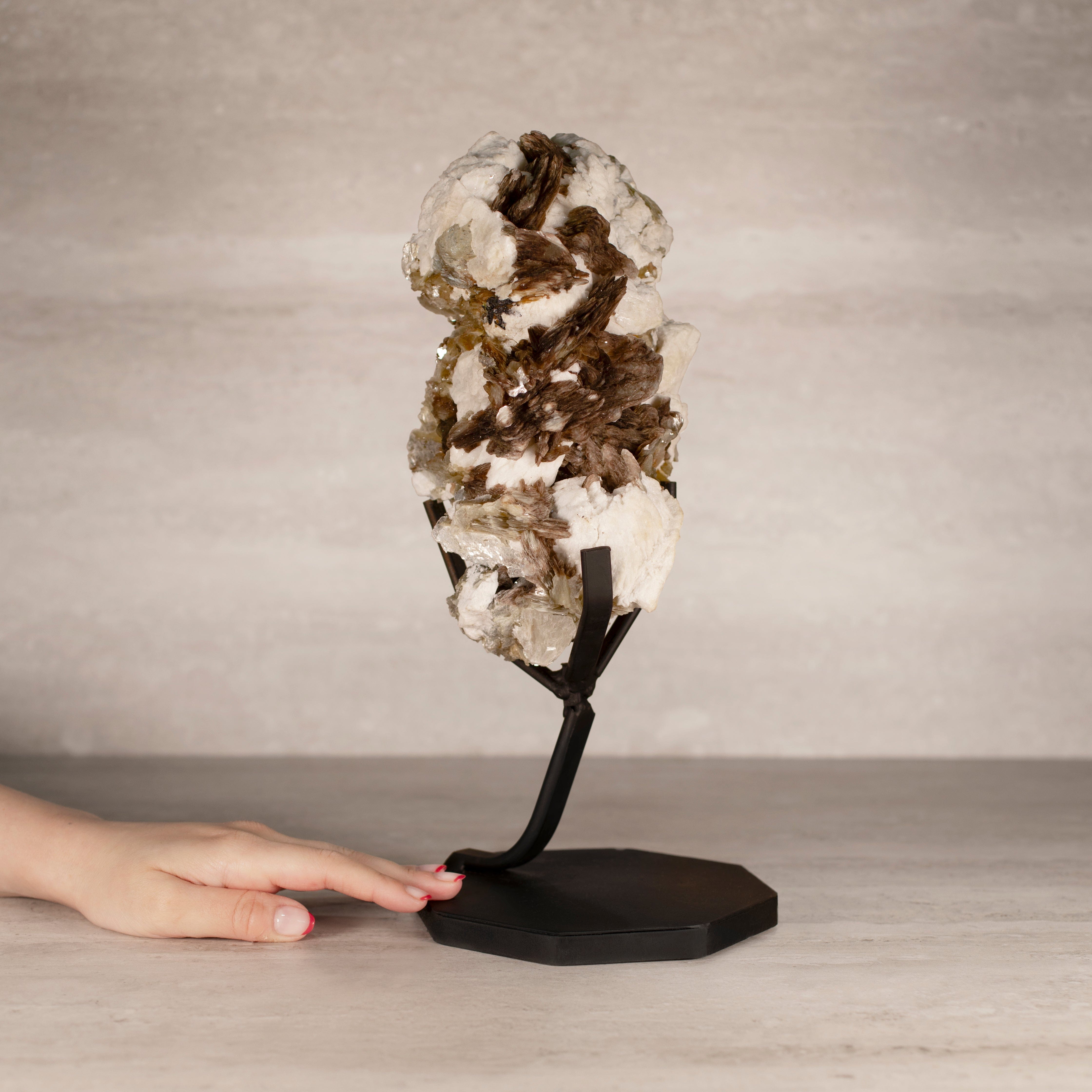 Kalifano Mica Natural Brazilian Mica & Albite on Custom Stand - 13.5" / 3,620 grams MC1800.001