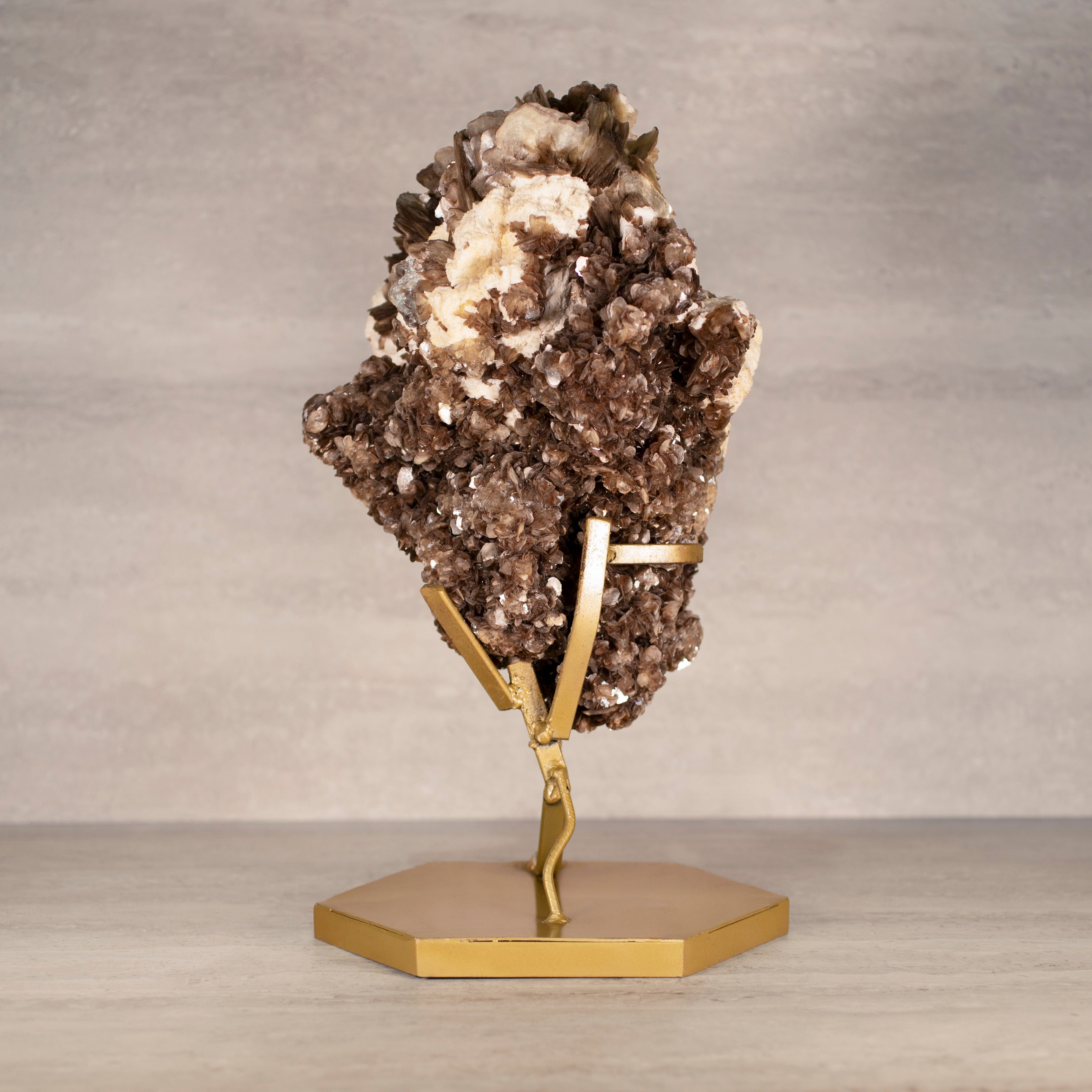 Kalifano Mica Natural Brazilian Mica & Albite on Custom Stand - 16" / 22 lbs MC5100.002