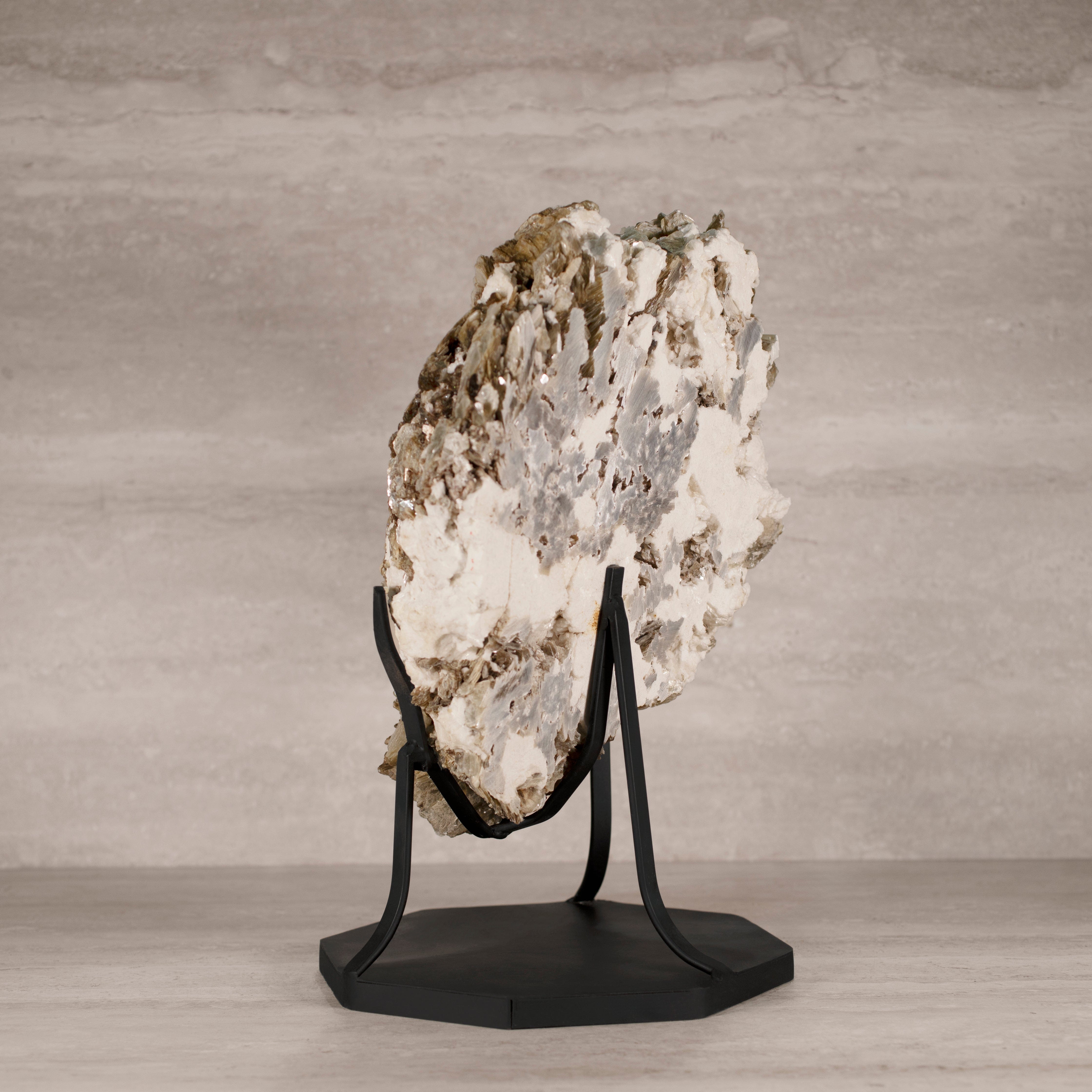 Kalifano Mica Natural Brazilian Mica & Albite on Custom Stand - 17" / 31 lbs MC7100.001