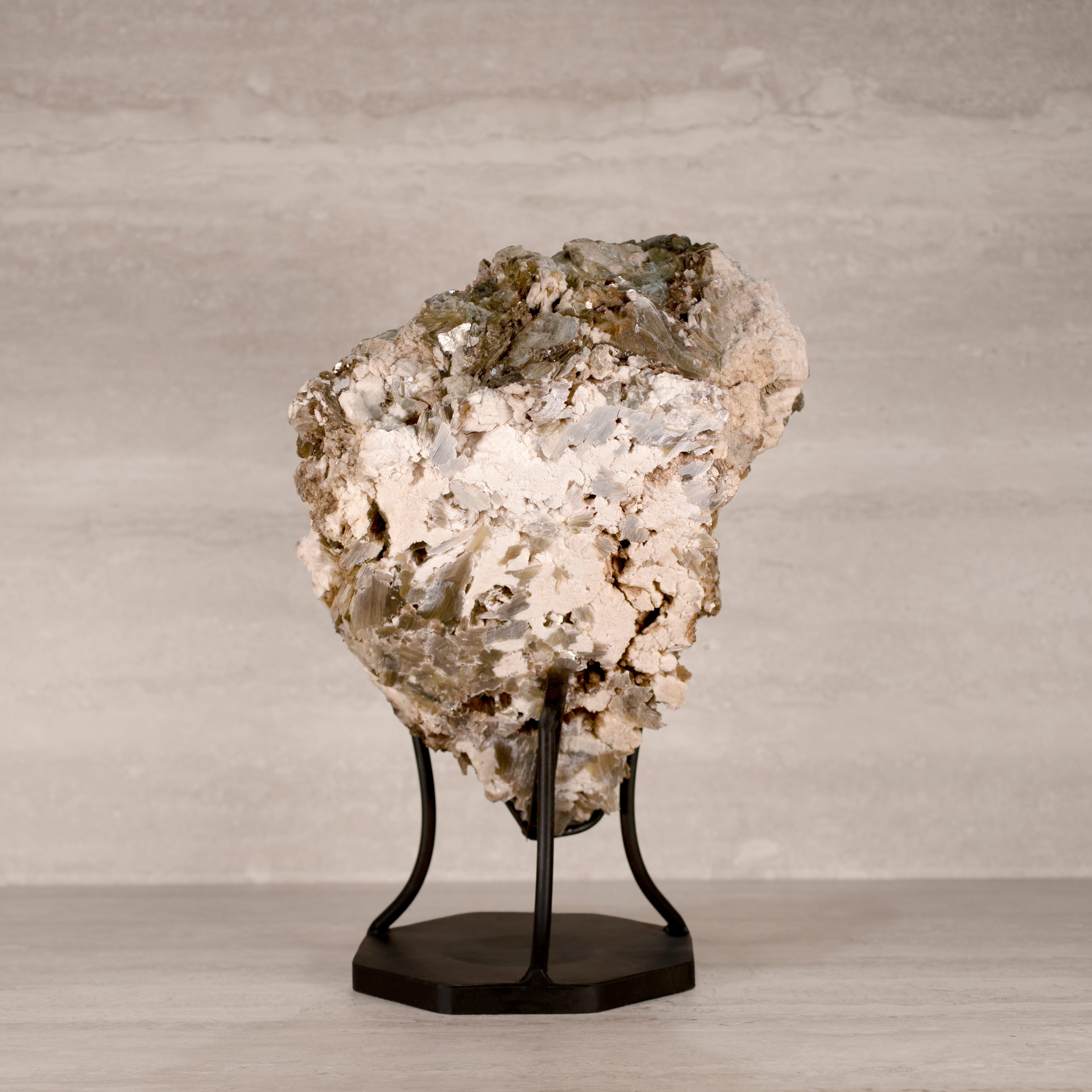 Kalifano Mica Natural Brazilian Mica & Albite on Custom Stand - 17" / 36 lbs MC8100.001