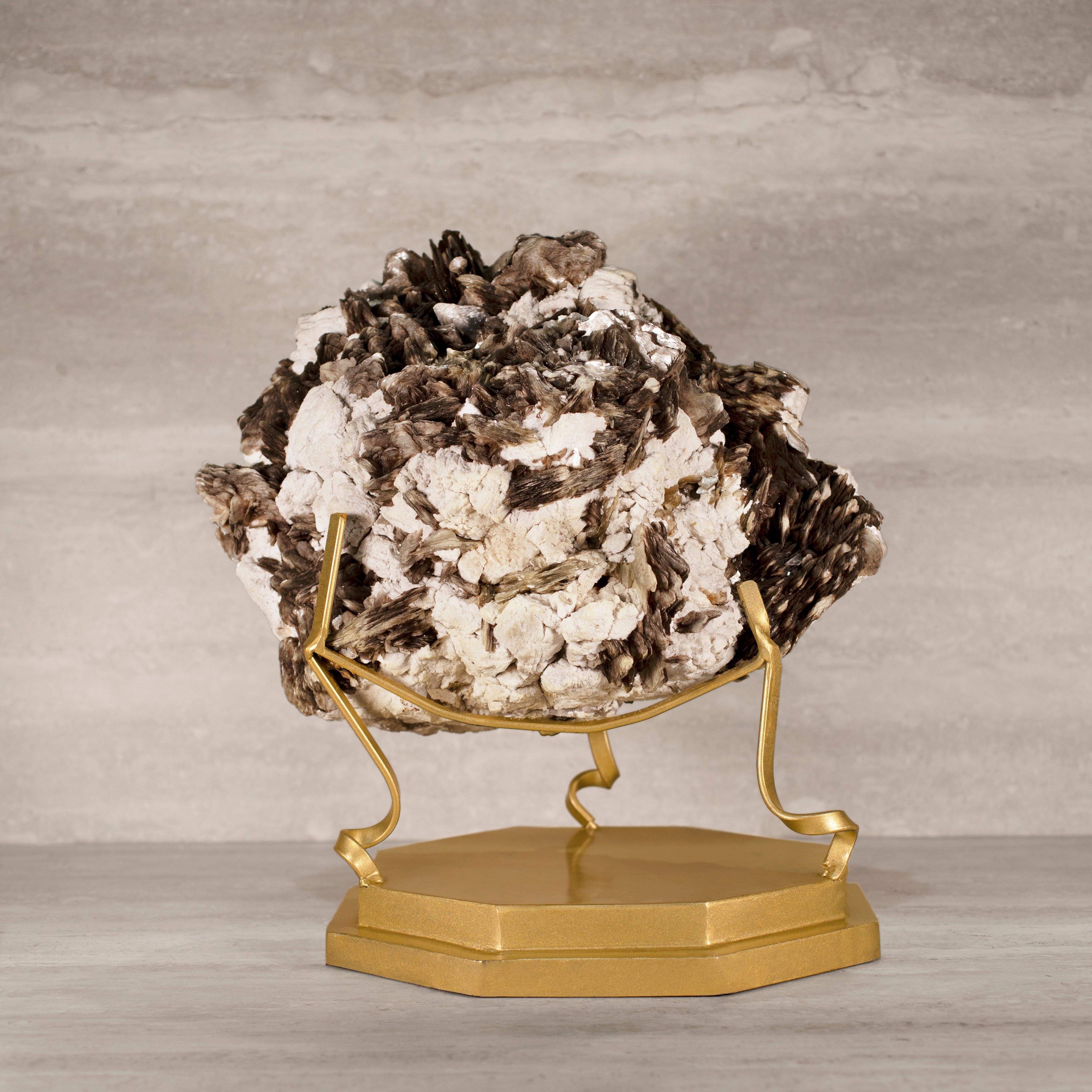 Kalifano Mica Natural Brazilian Mica & Albite on Custom Stand - 17" / 59 lbs MC13400.001