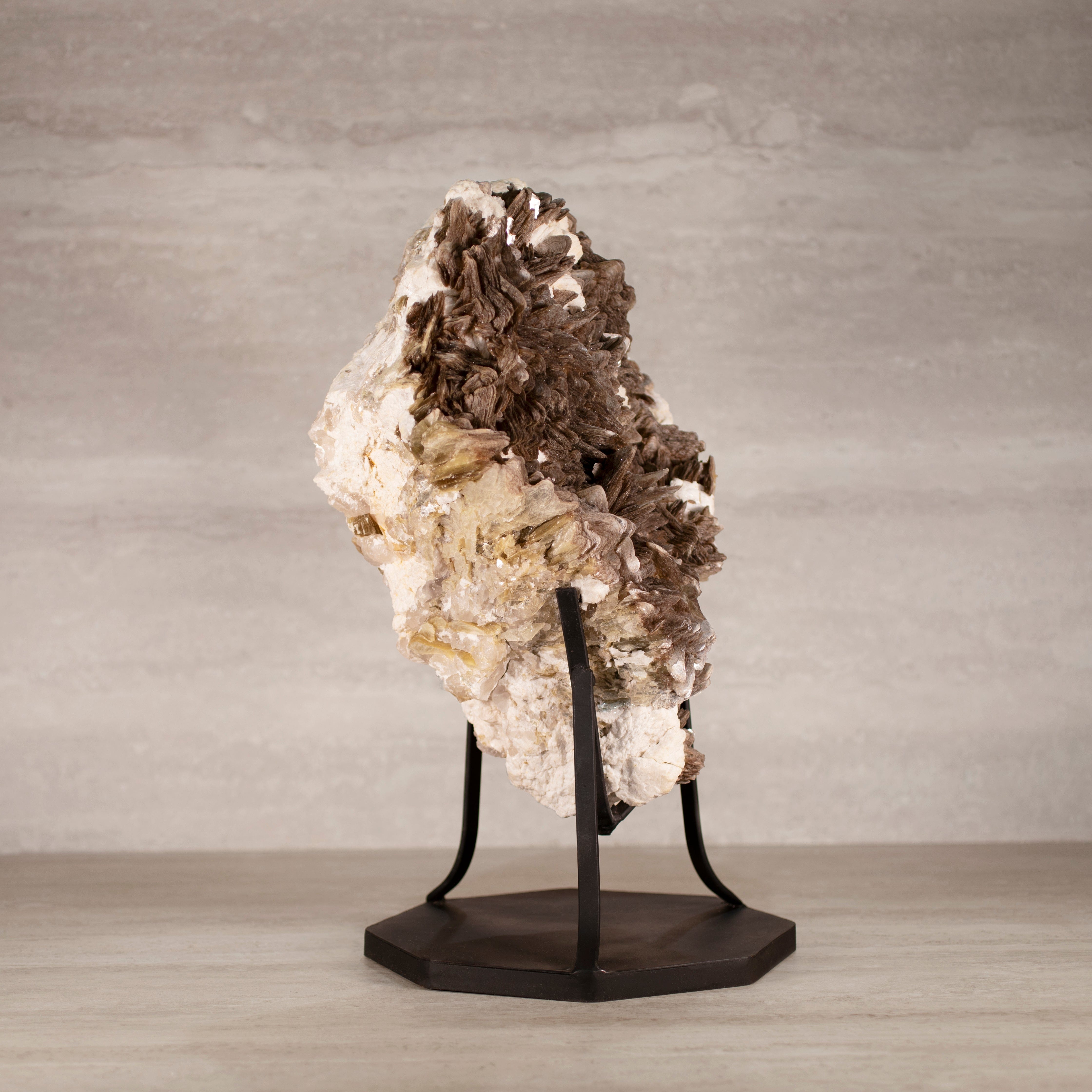 Kalifano Mica Natural Brazilian Mica & Albite on Custom Stand - 19" / 43 lbs MC9800.001