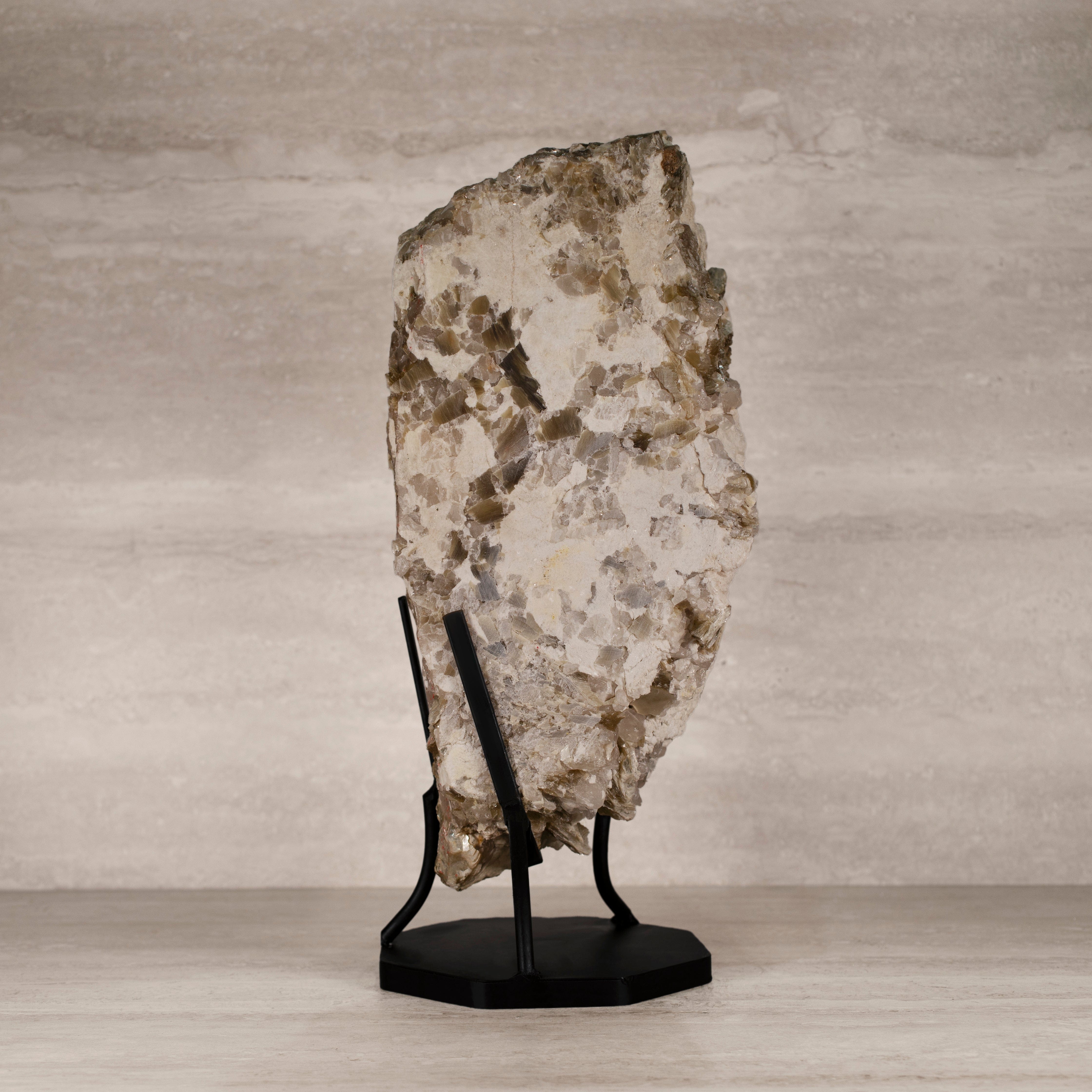 Kalifano Mica Natural Brazilian Mica & Albite on Custom Stand - 19.75" / 48 lbs MC11000.001