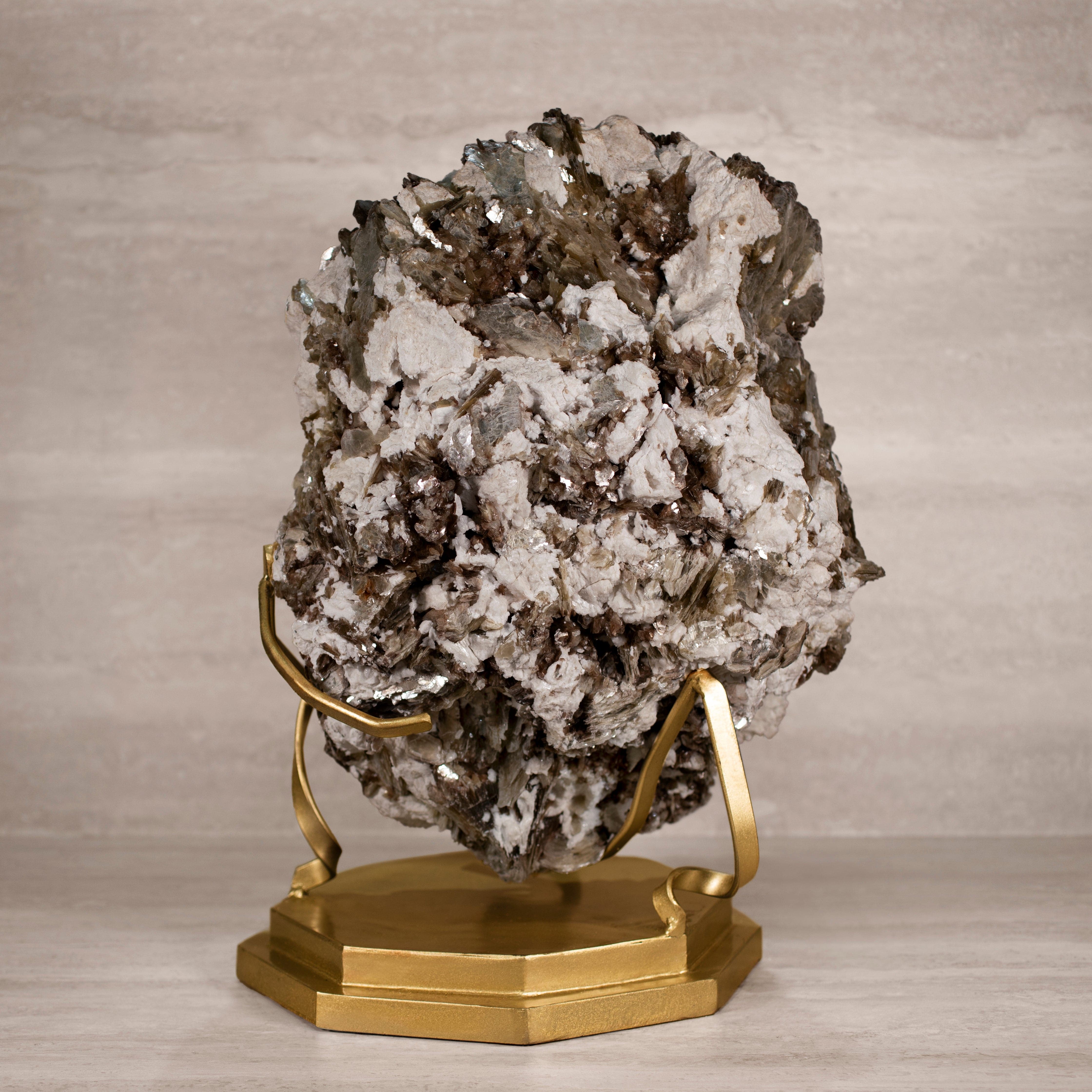 Kalifano Mica Natural Brazilian Mica & Albite on Custom Stand - 22" / 104 lbs MC23500.001