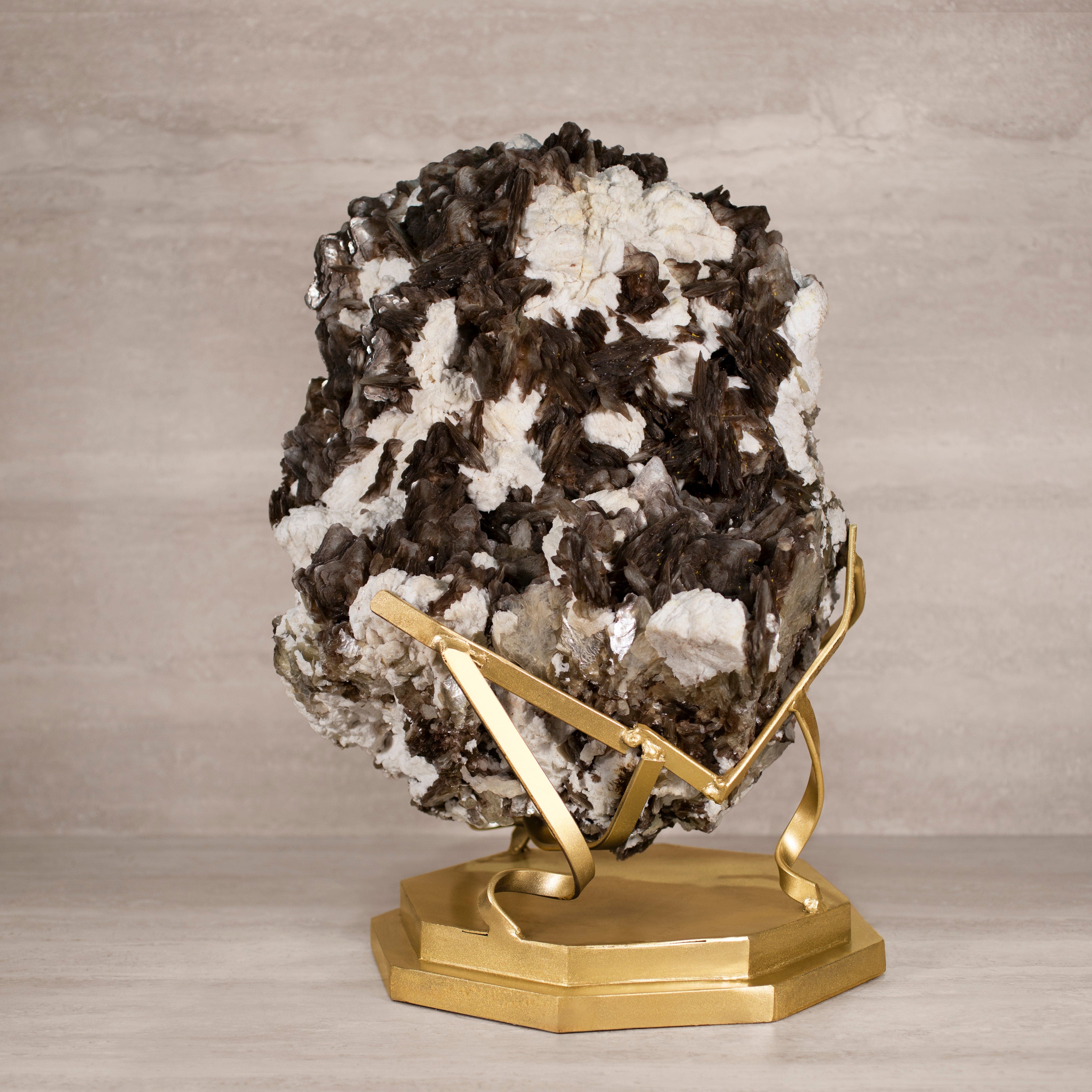 Kalifano Mica Natural Brazilian Mica & Albite on Custom Stand - 22" / 104 lbs MC23500.001
