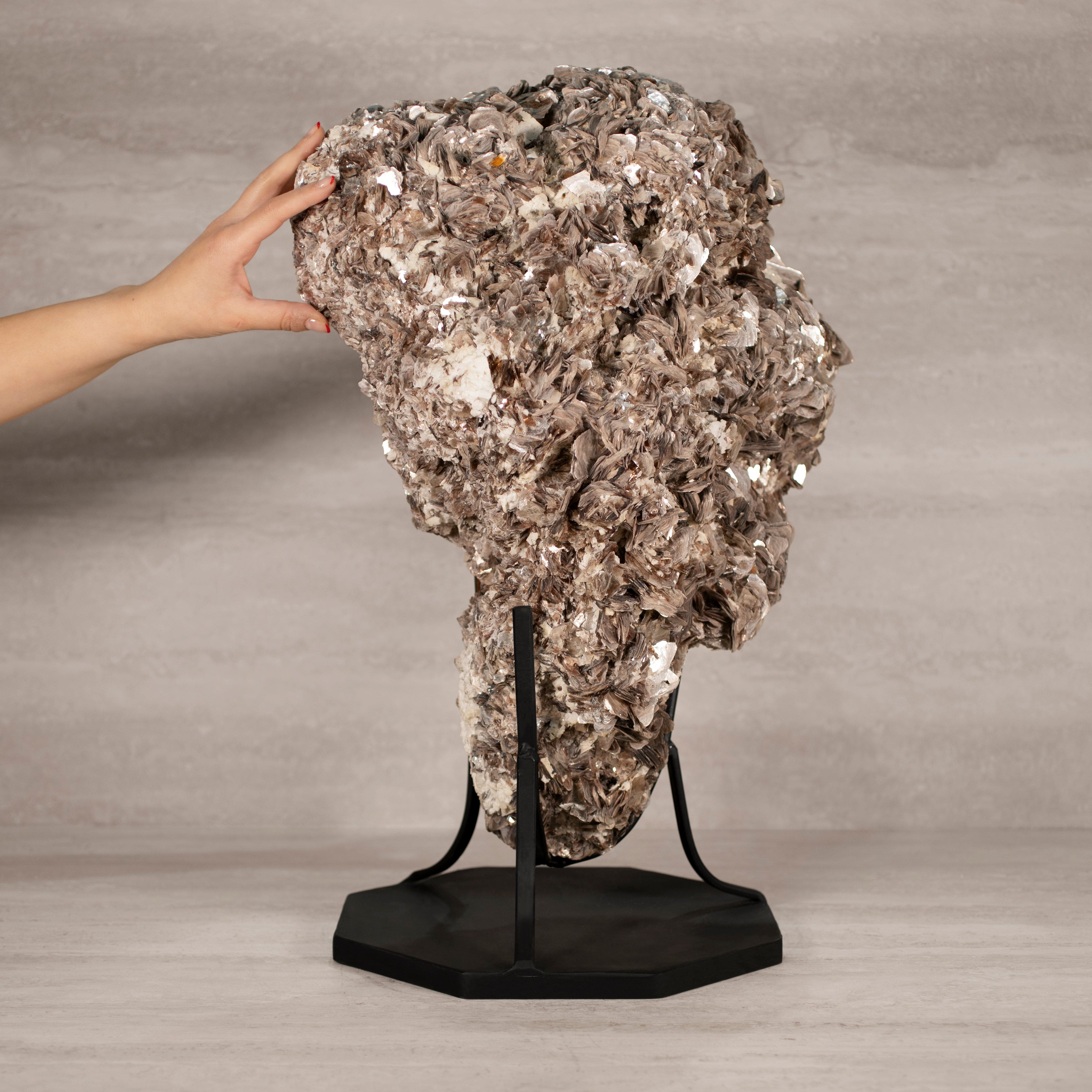 Kalifano Mica Natural Brazilian Mica & Albite on Custom Stand - 23.25" / 99 lbs MC22500.001