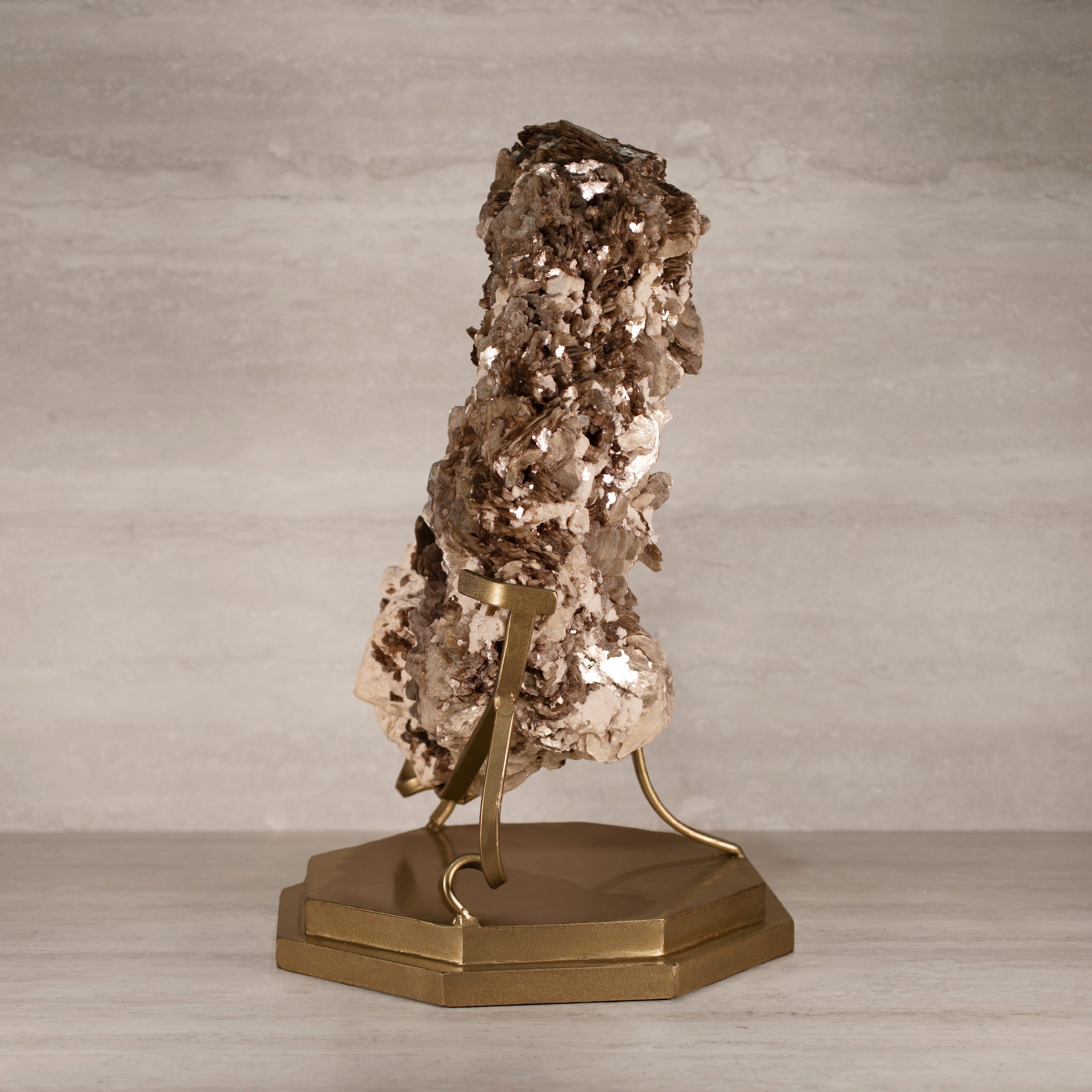 Kalifano Mica Natural Brazilian Mica & Albite on Custom Stand - 23" / 62 lbs MC14000.002