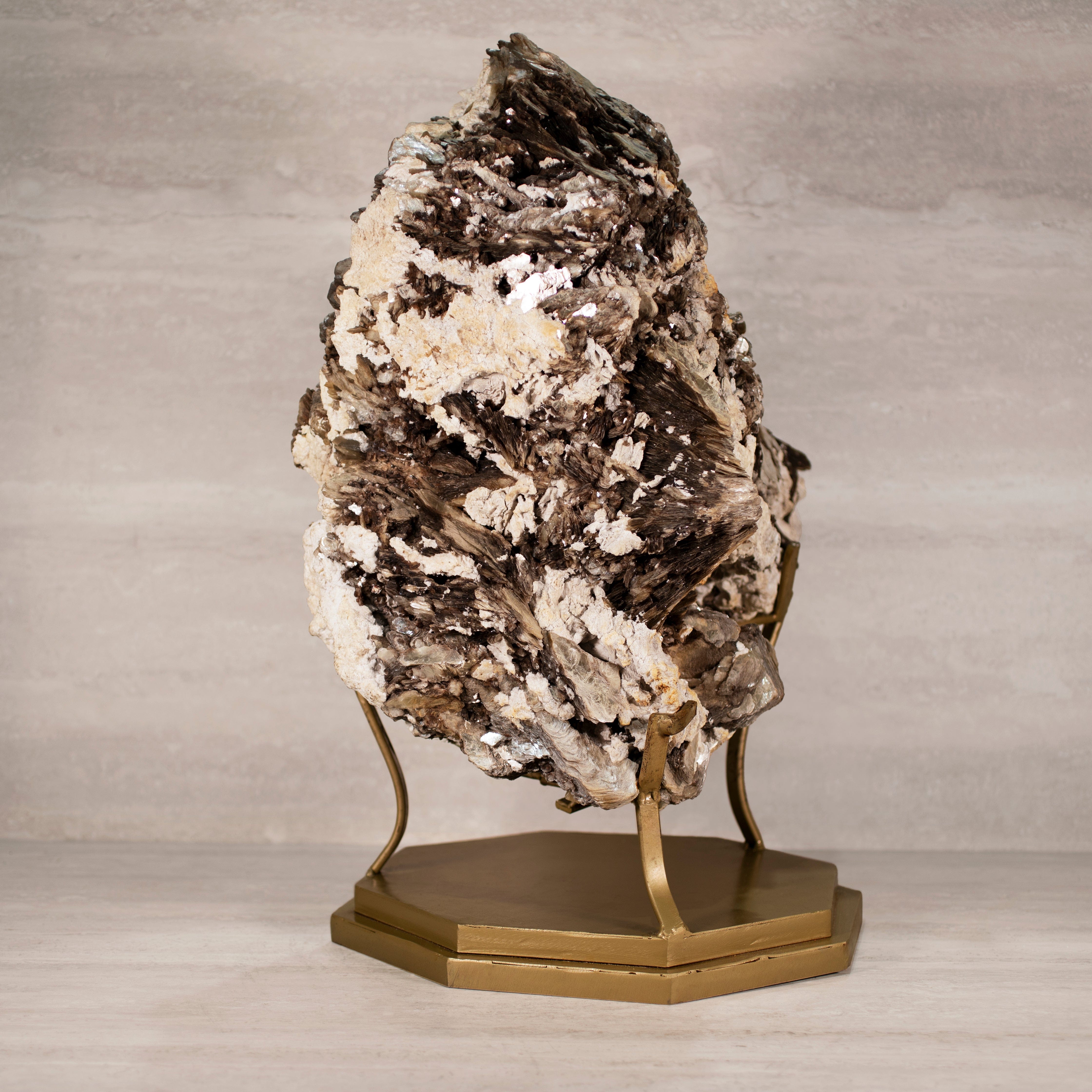 Kalifano Mica Natural Brazilian Mica & Albite on Custom Stand - 25.75" / 127 lbs MC29000.001