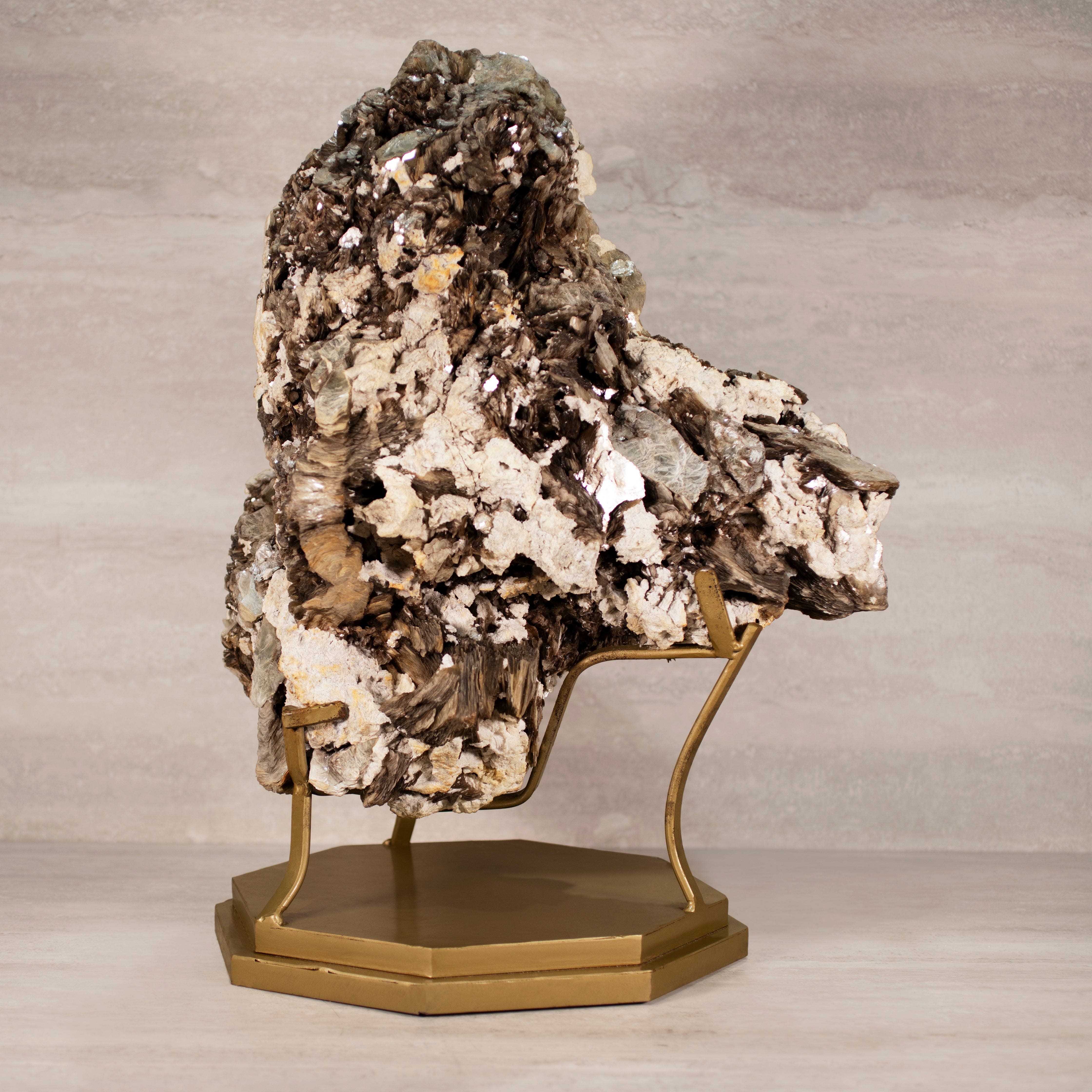 Kalifano Mica Natural Brazilian Mica & Albite on Custom Stand - 25.75" / 127 lbs MC29000.001