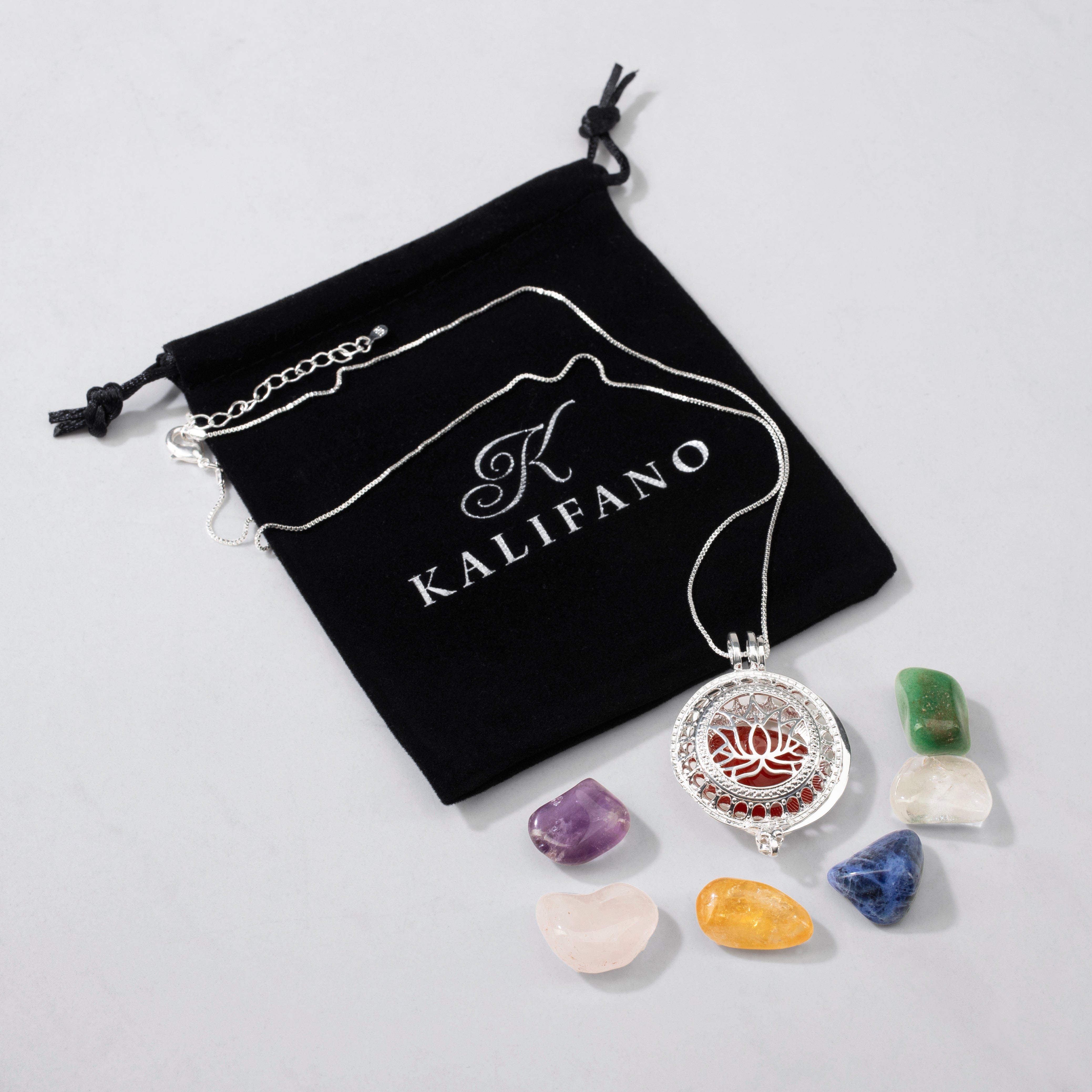 KALIFANO Multi Chip Chakra Necklace - 18"