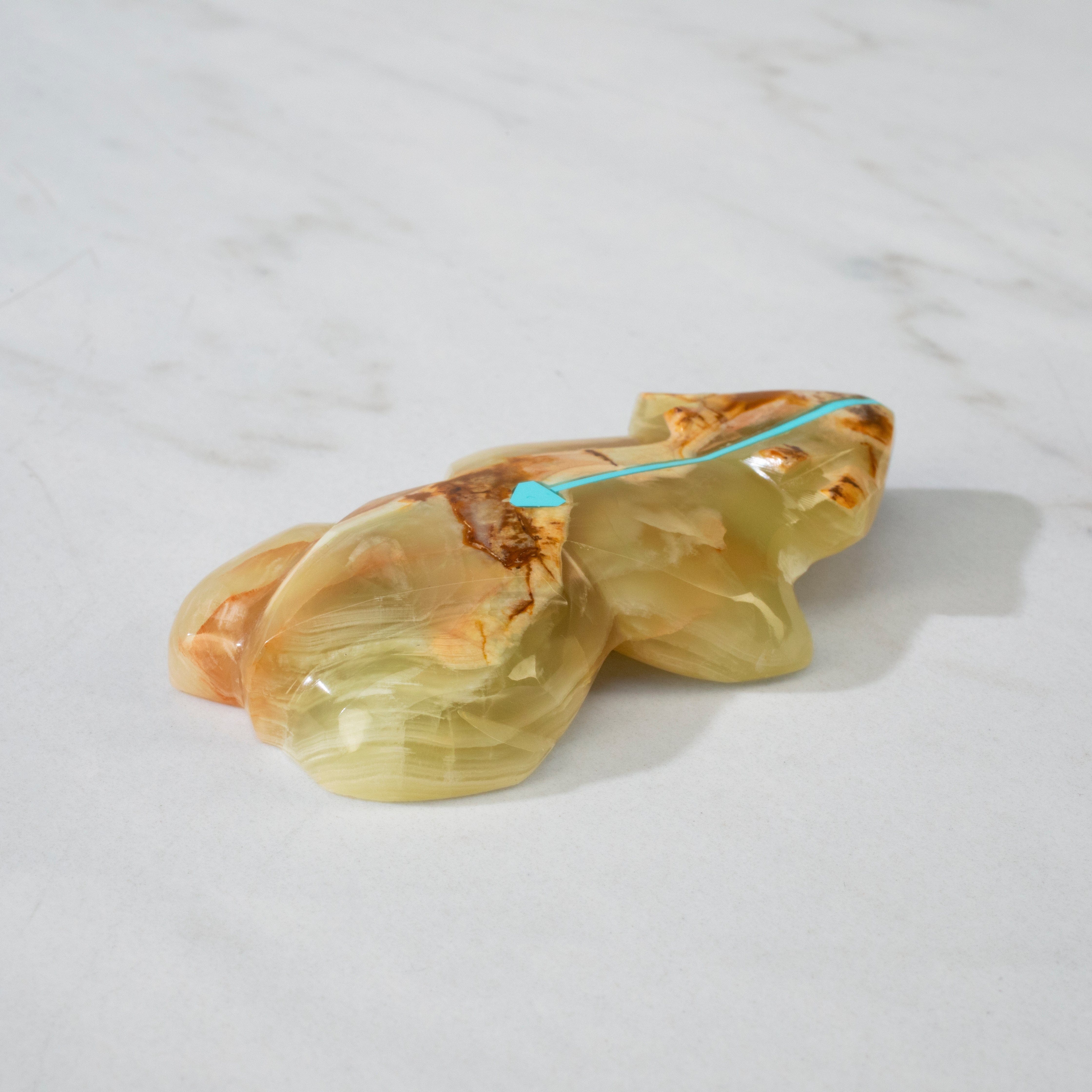 Kalifano Native American Fetish Carvings Kenric Laiwakete Green Onyx Handmade Zuni Fetish Bear Carving NAC540.005