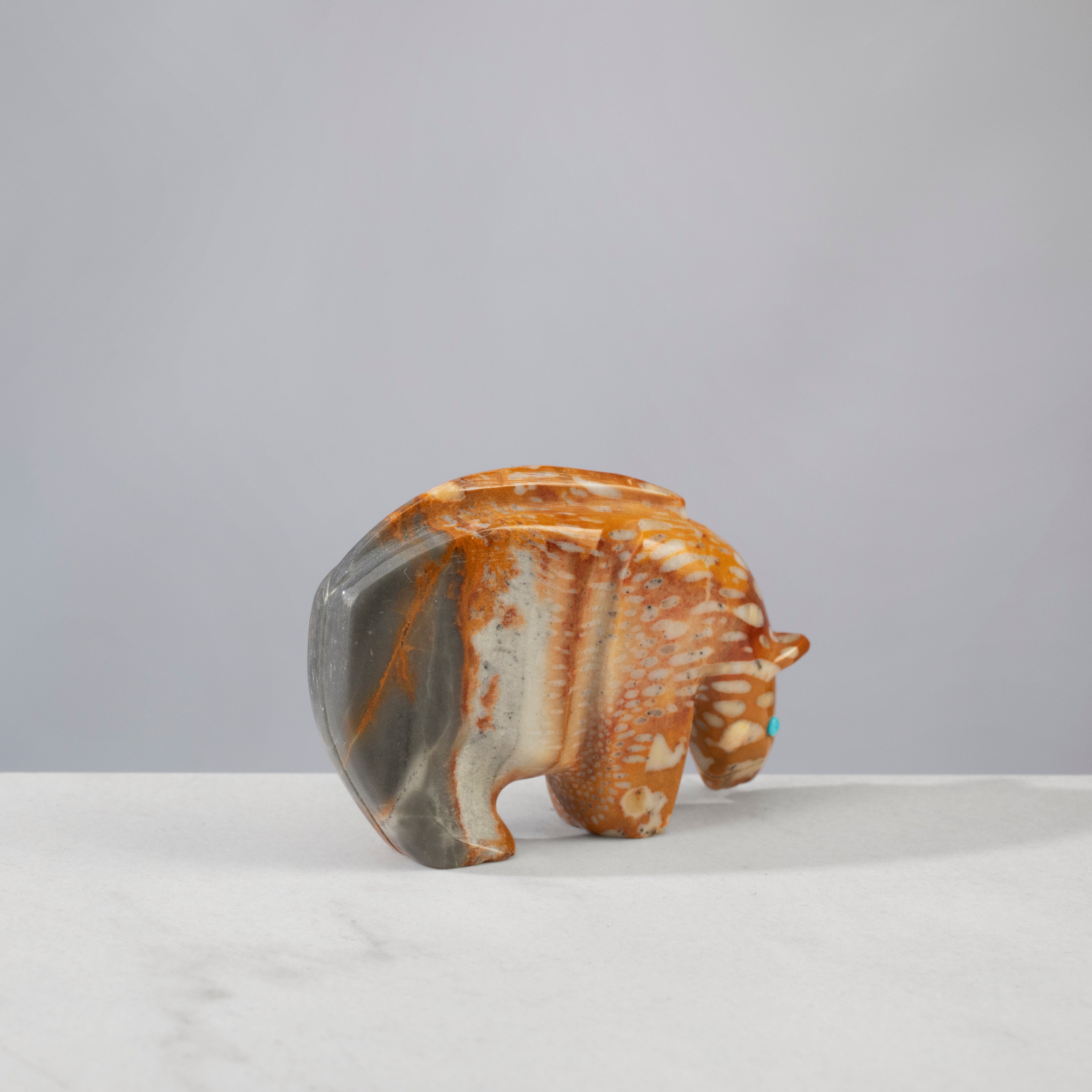 Kalifano Native American Fetish Carvings Ron Lunasee Tigilite Handmade Zuni Fetish Bear Carving NAC357.001