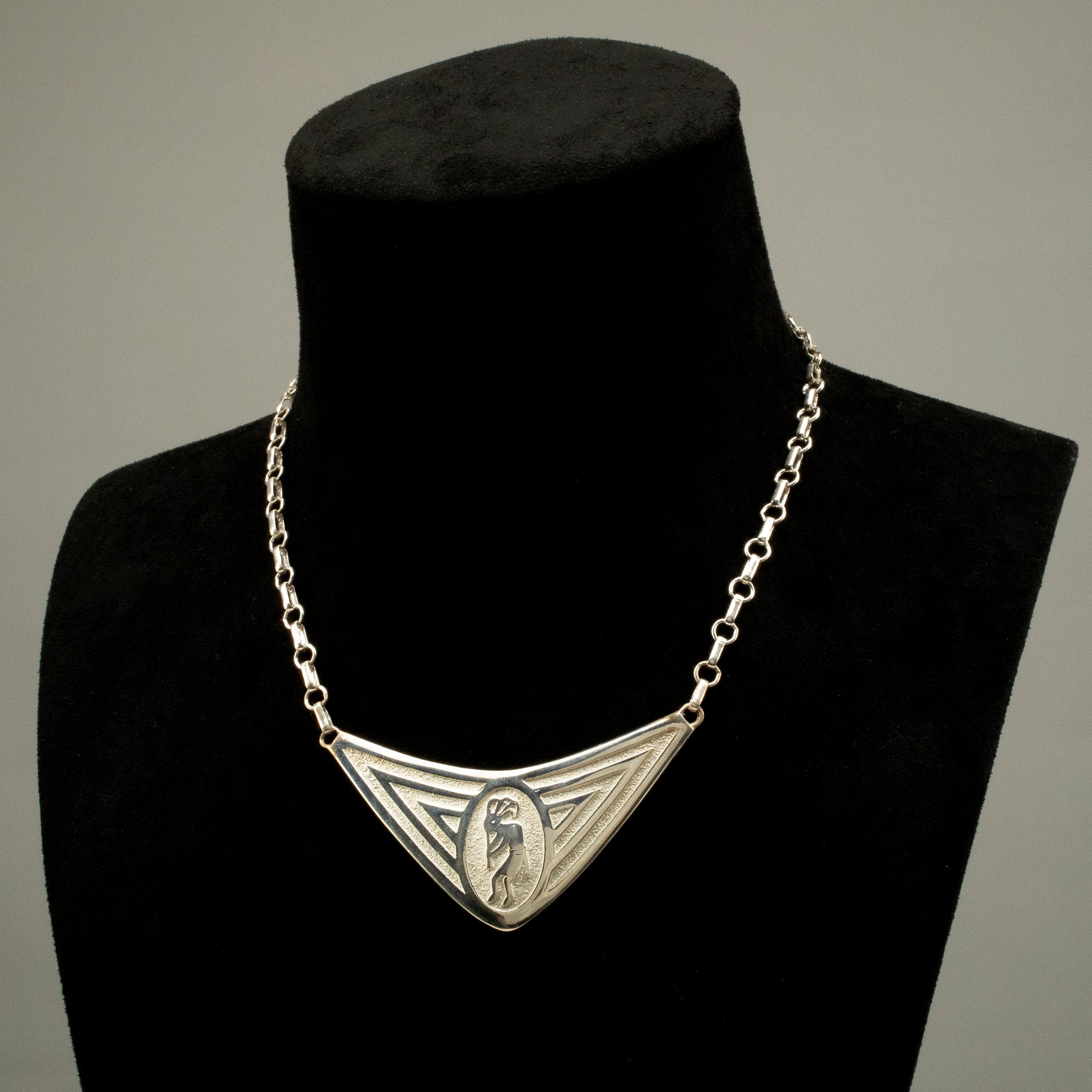 Kalifano Native American Jewelry 18" Kokopelli USA Native American Made 925 Sterling Silver Necklace NAN900.017
