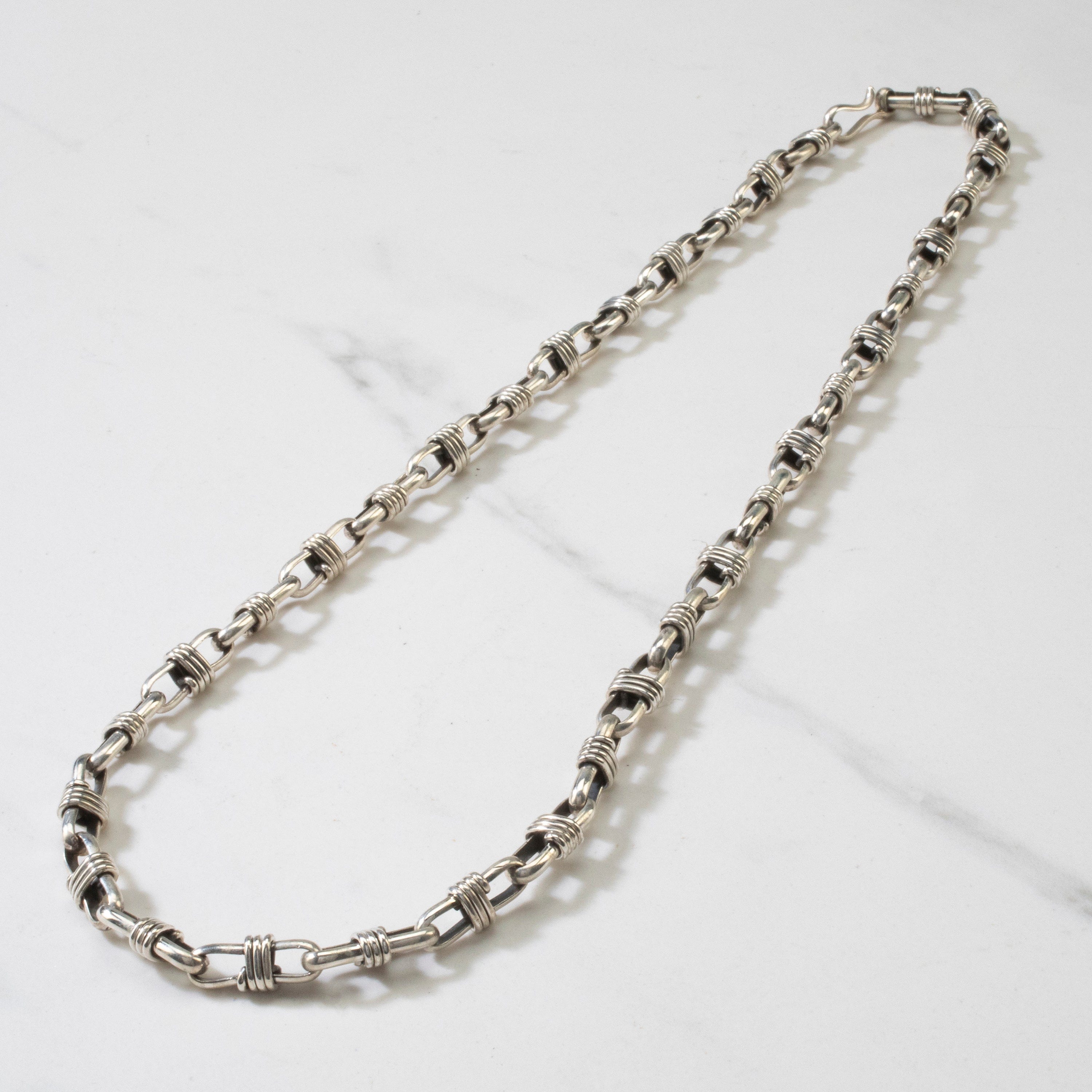 Kalifano Native American Jewelry 24" Navajo USA Native American Made 925 Sterling Silver Necklace NAN2700.007