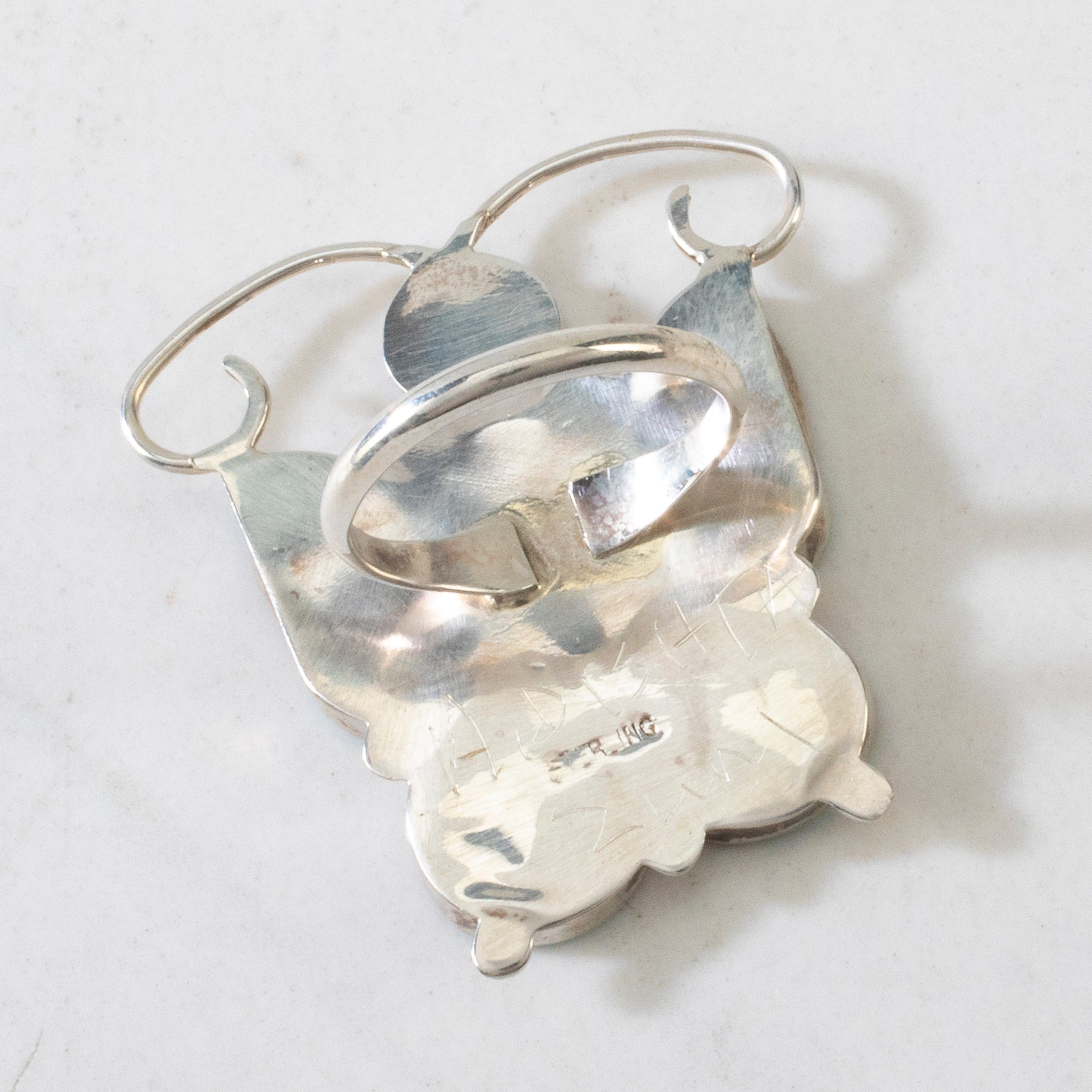 Kalifano Native American Jewelry 6.5 Angus Ahiyite Multi Gem Butterfly USA Zuni Made 925 Sterling Silver Ring NAR450.011.65