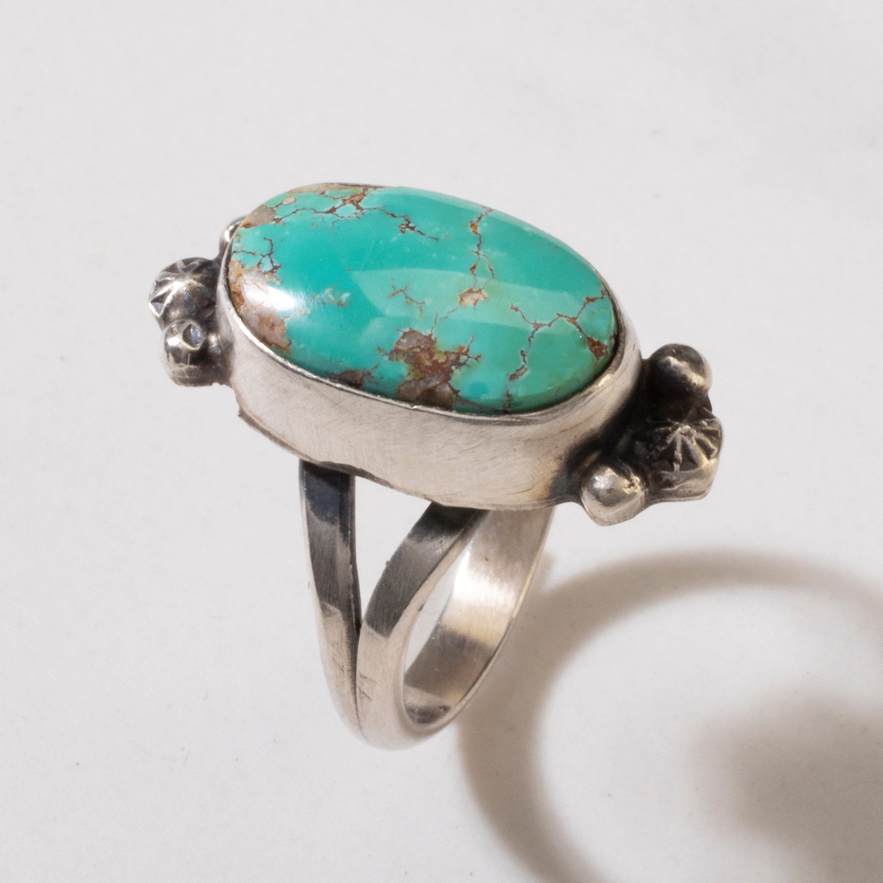 Kalifano Native American Jewelry 7.5 Scott Skeets Royston Turquoise Navajo USA Native American Made 925 Sterling Silver Ring NAR600.069.75