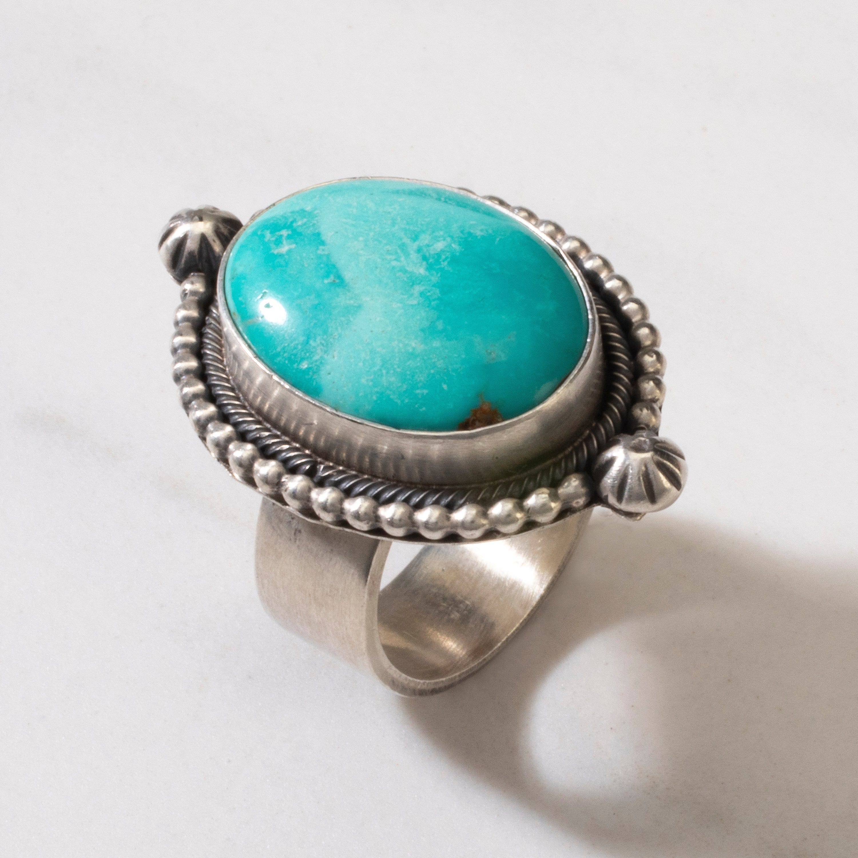 Kalifano Native American Jewelry 7 Scott Skeets Royston Turquoise Navajo USA Native American Made 925 Sterling Silver Ring NAR900.034.7