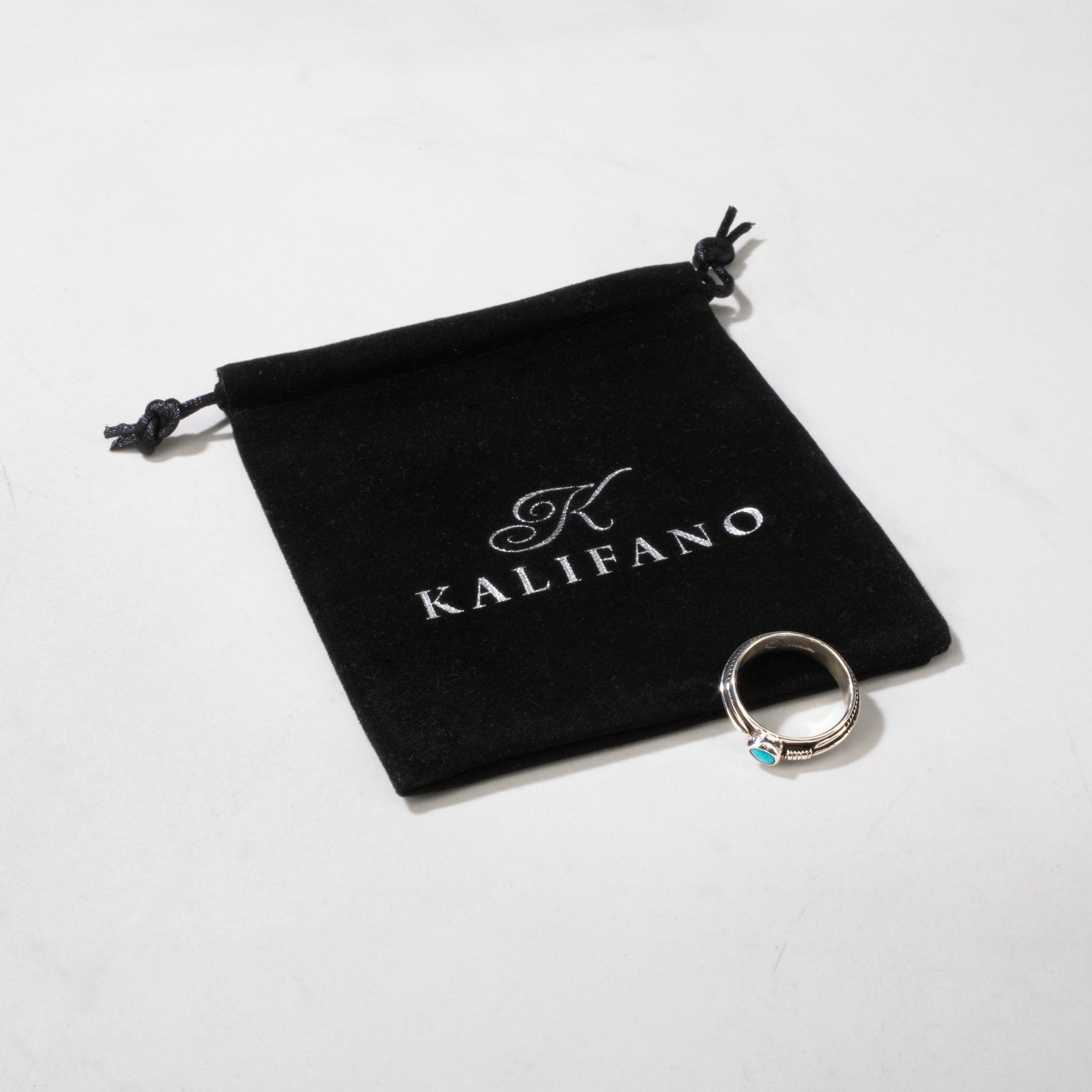 Kalifano Native American Jewelry 9 Raymond Coriz Sleeping Beauty Turquoise Santo Domingo Pueblo USA Native American Made 925 Sterling Silver Ring NAR300.103.9