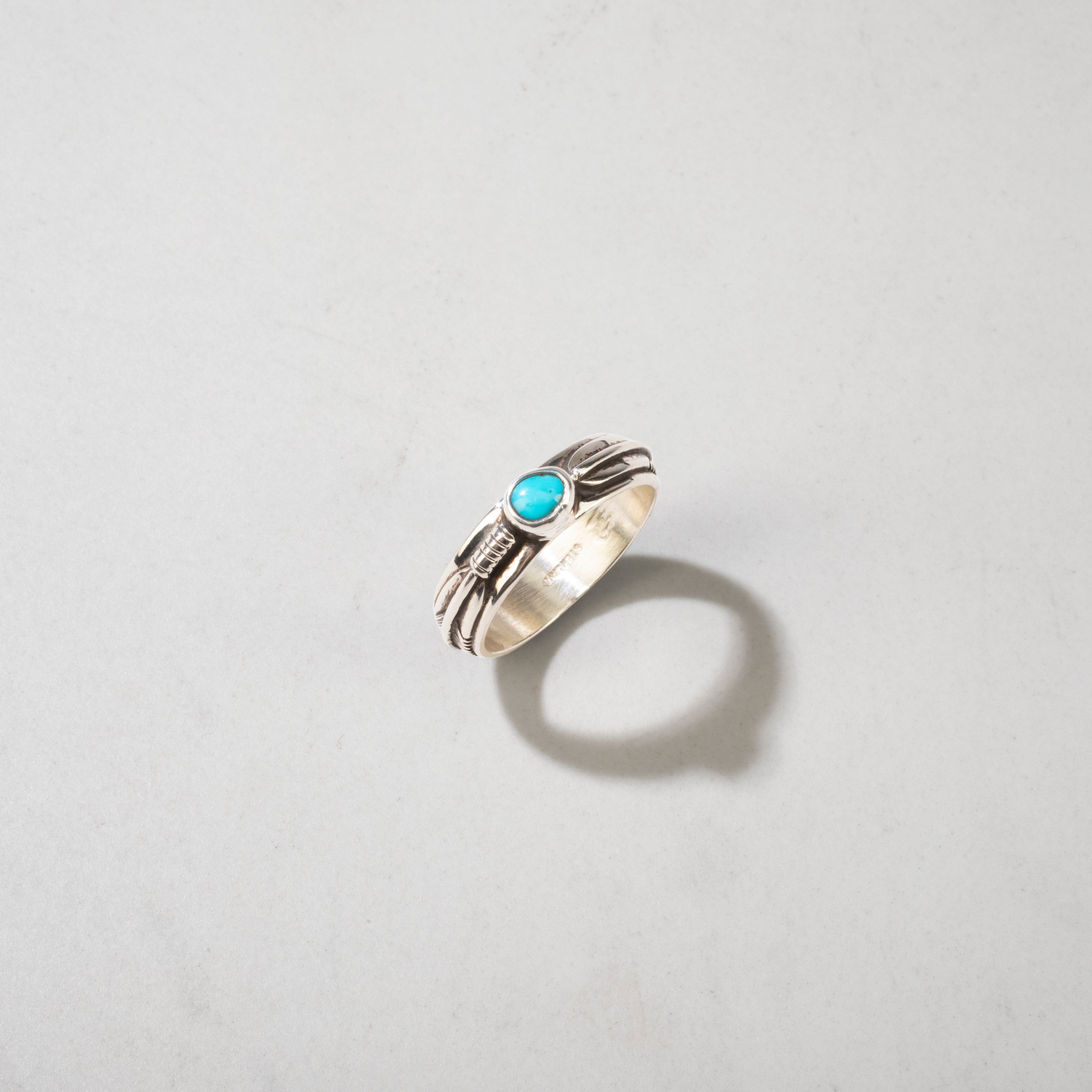 Kalifano Native American Jewelry 9 Raymond Coriz Sleeping Beauty Turquoise Santo Domingo Pueblo USA Native American Made 925 Sterling Silver Ring NAR300.103.9