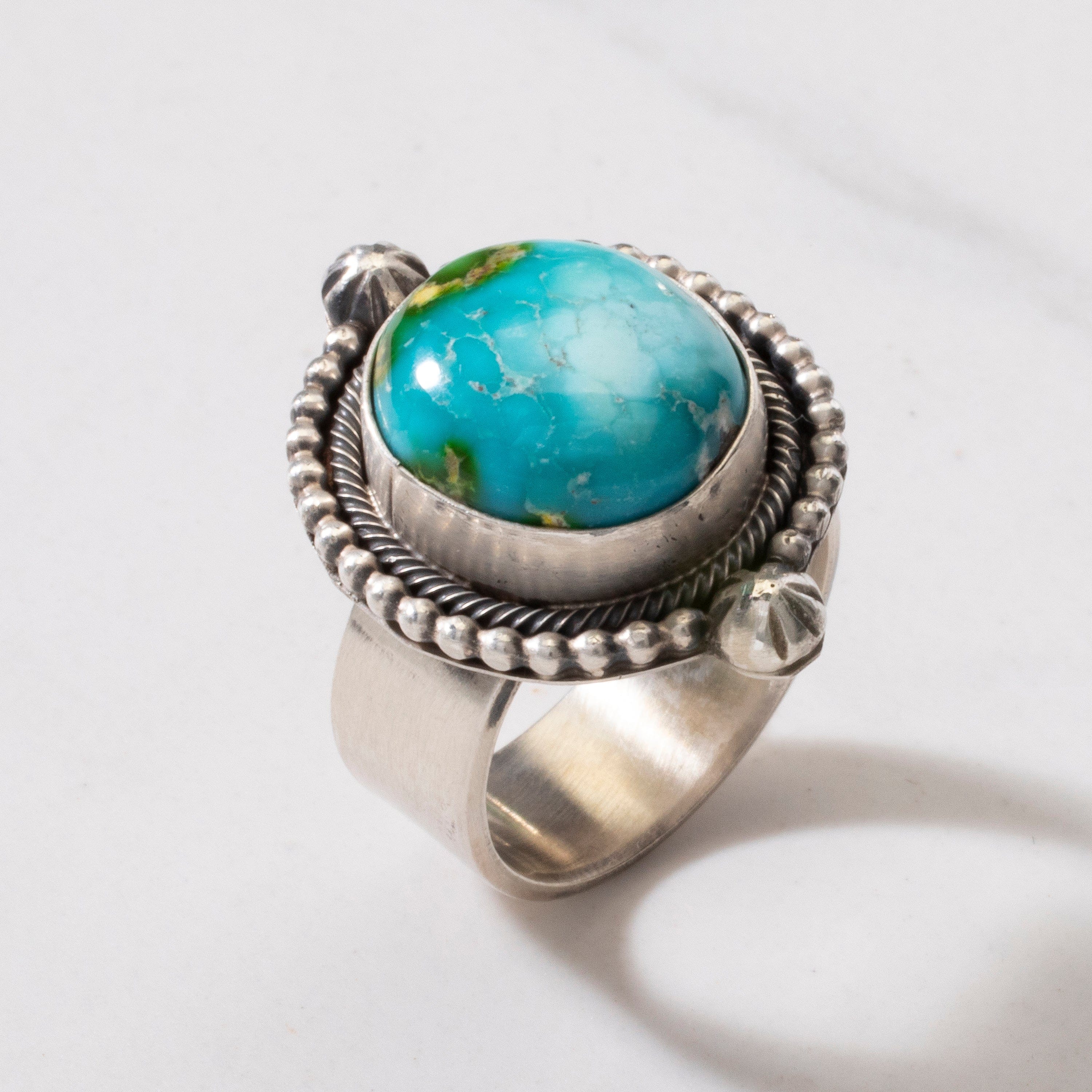 Kalifano Native American Jewelry 9 Scott Skeets Royston Turquoise Navajo USA Native American Made 925 Sterling Silver Ring NAR900.042.9