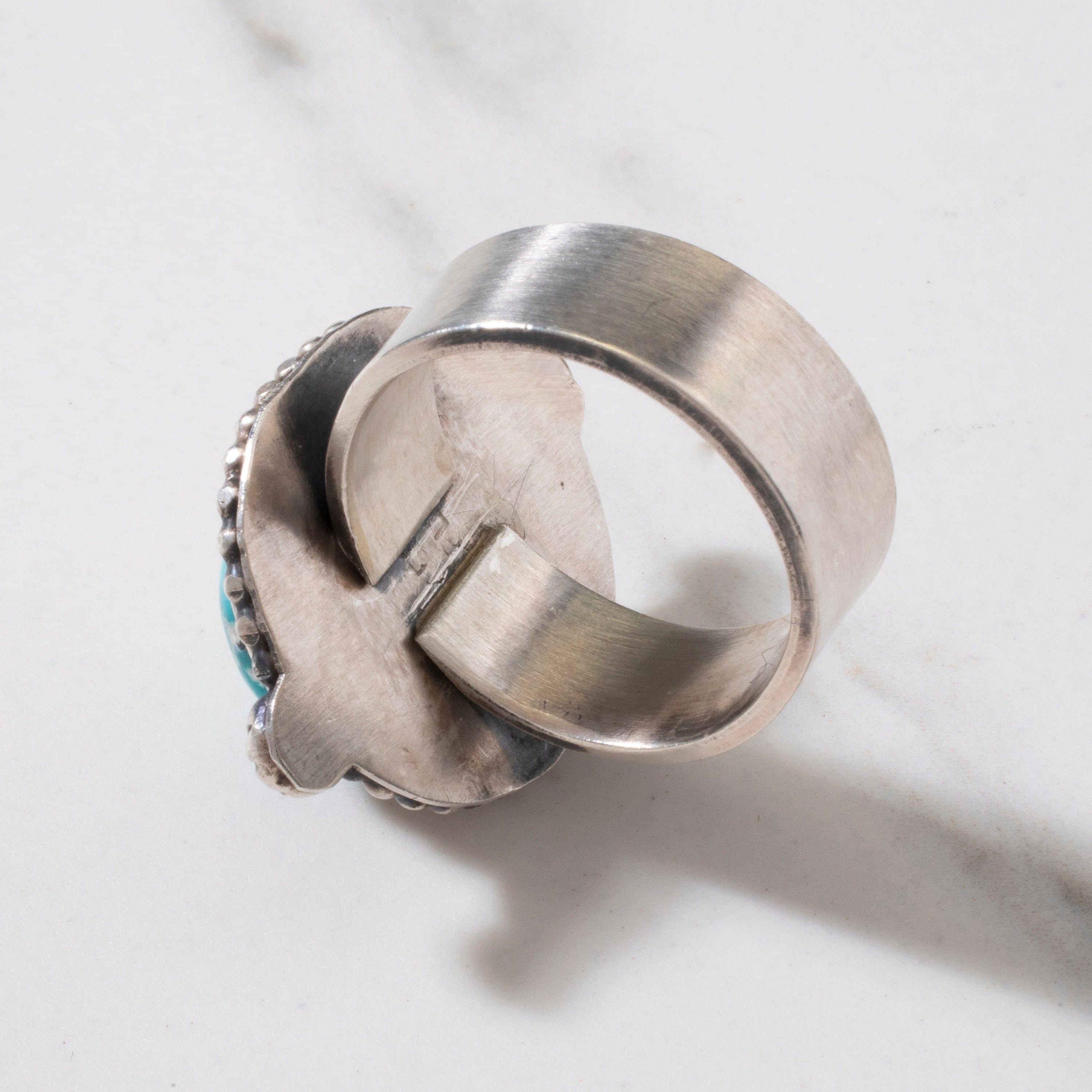 Kalifano Native American Jewelry 9 Scott Skeets Royston Turquoise Navajo USA Native American Made 925 Sterling Silver Ring NAR900.042.9