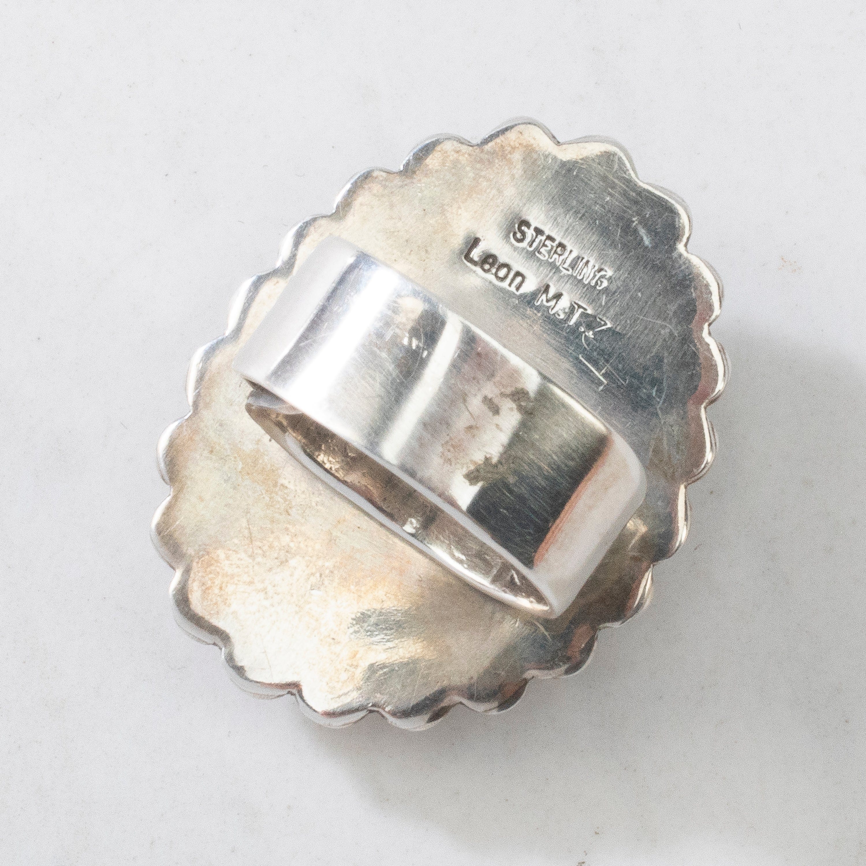 Kalifano Native American Jewelry ADJ Leon Martinez Carico Lake Turquoise Navajo USA Native American Made 925 Sterling Silver Ring NAR2400.020.ADJ