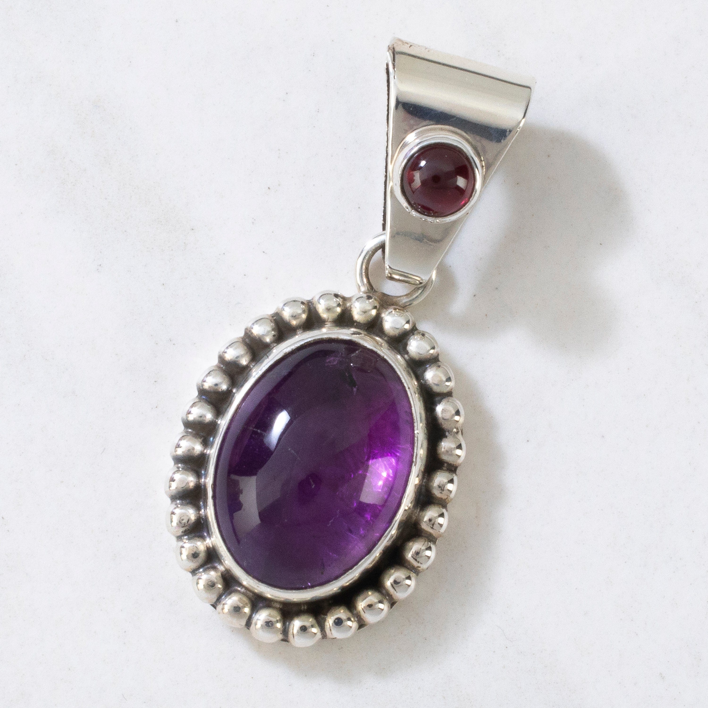 Kalifano Native American Jewelry Amethyst USA Native American Made 925 Sterling Silver Pendant NAN500.013