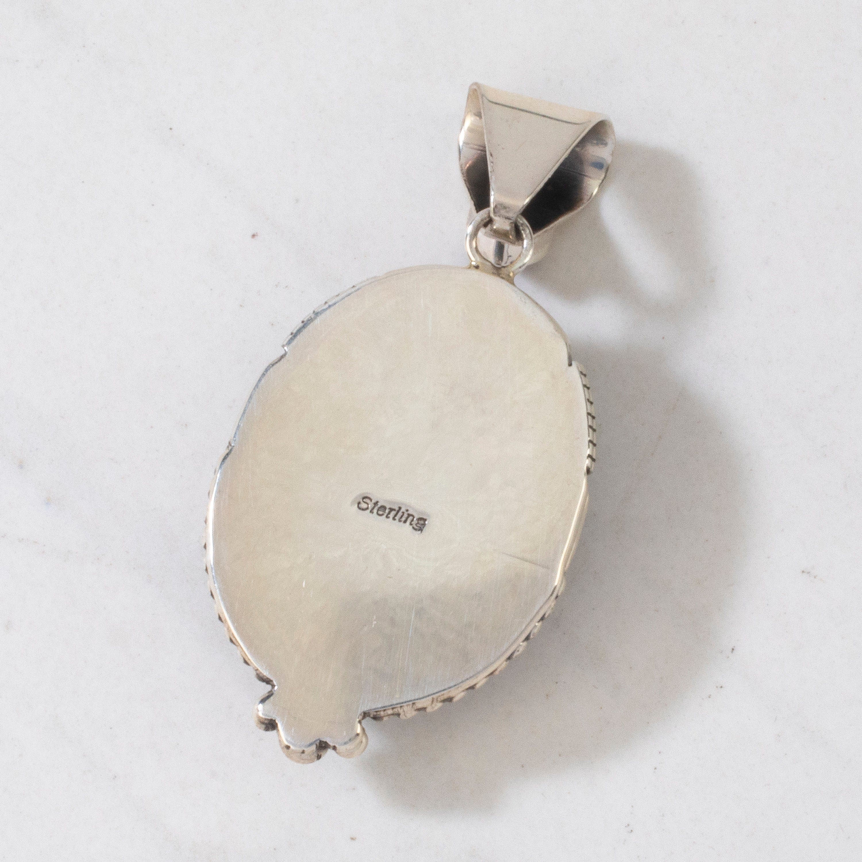 Kalifano Native American Jewelry Denim Lapis Navajo USA Native American Made 925 Sterling Silver Pendant NAN650.005