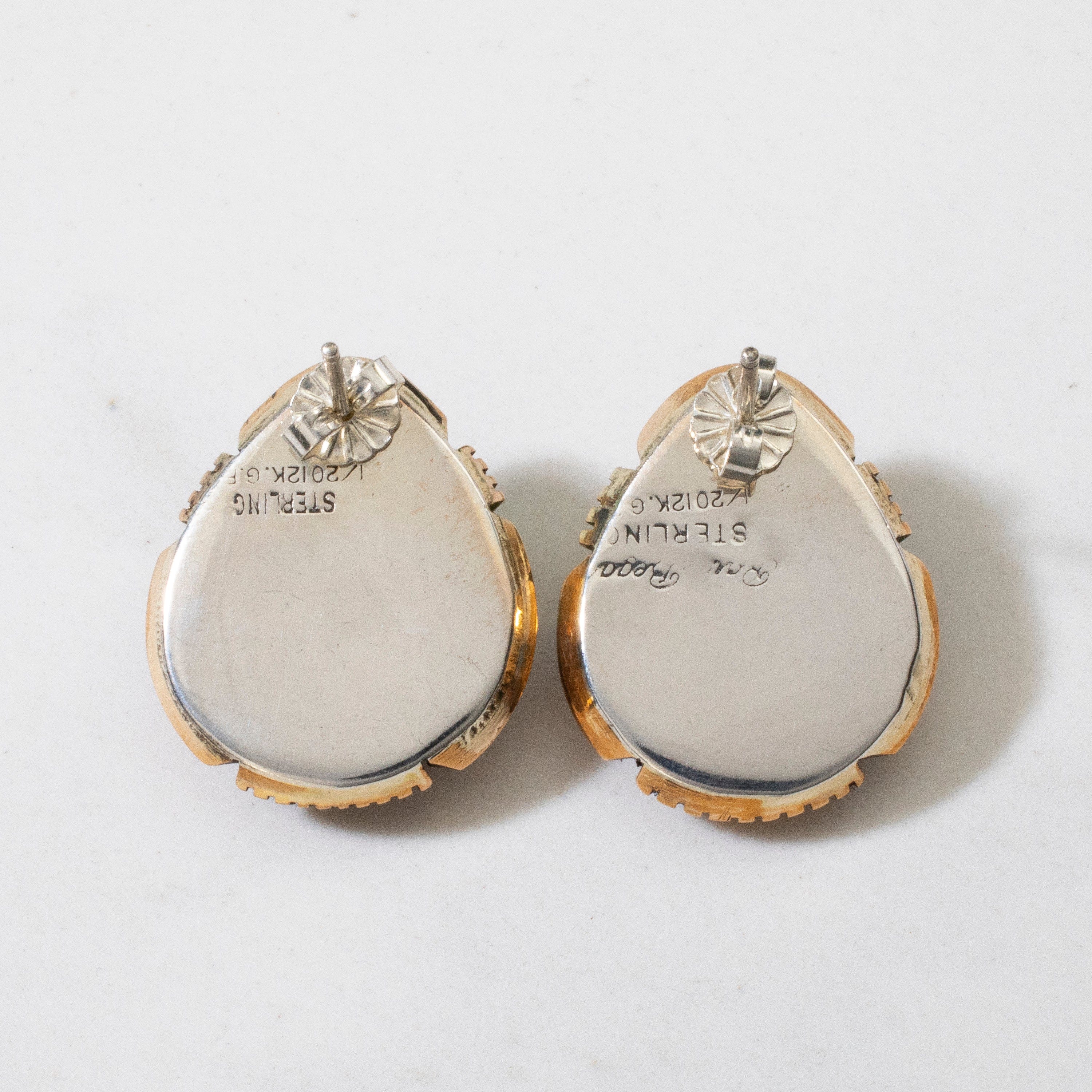 Kalifano Native American Jewelry Denim Lapis Teardrop Navajo USA Native American Made 925 Sterling Silver Earrings with Stud Backing NAE500.014