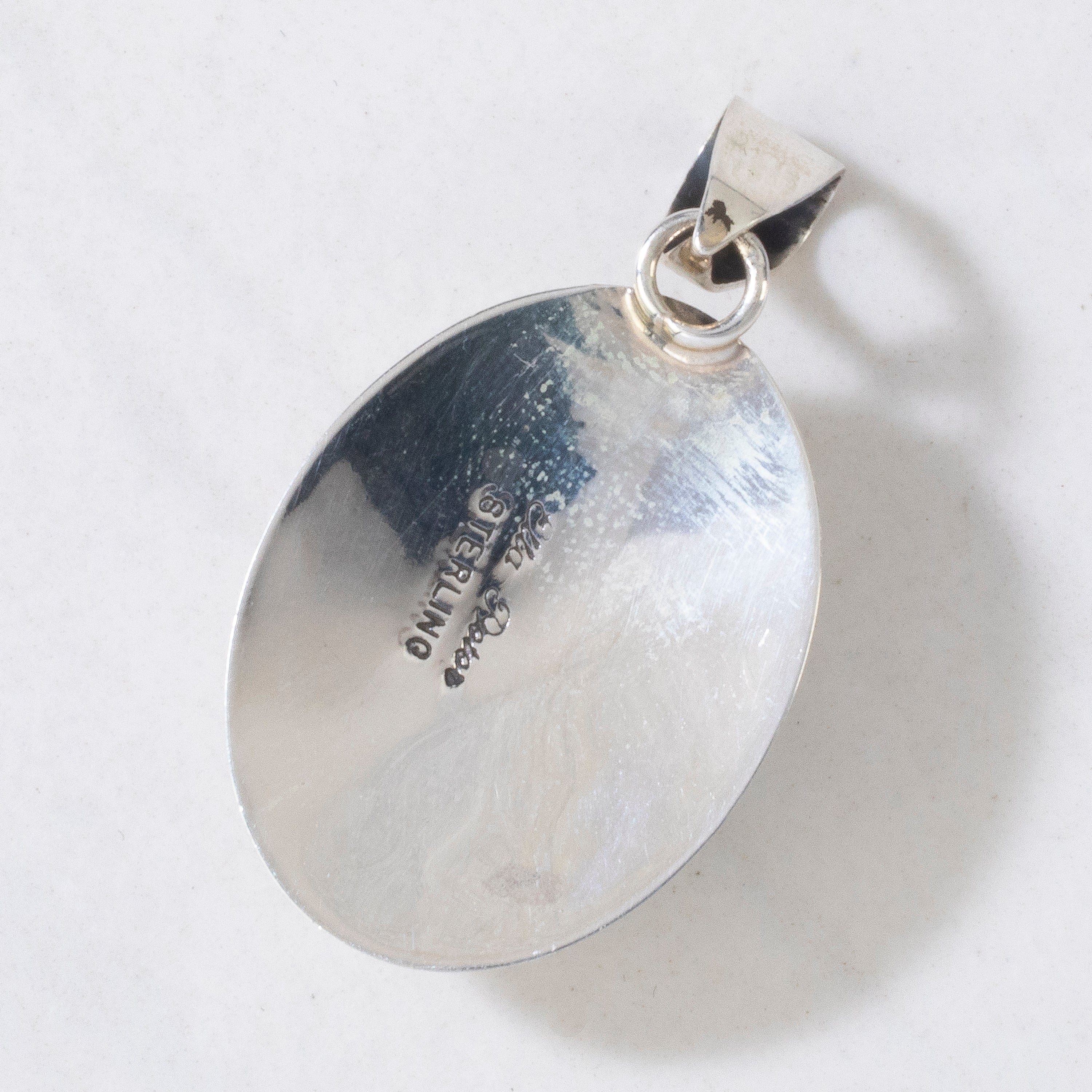 Kalifano Native American Jewelry Ella Peter Kingman Turquoise USA Native American Made 925 Sterling Silver Pendant NAN300.016