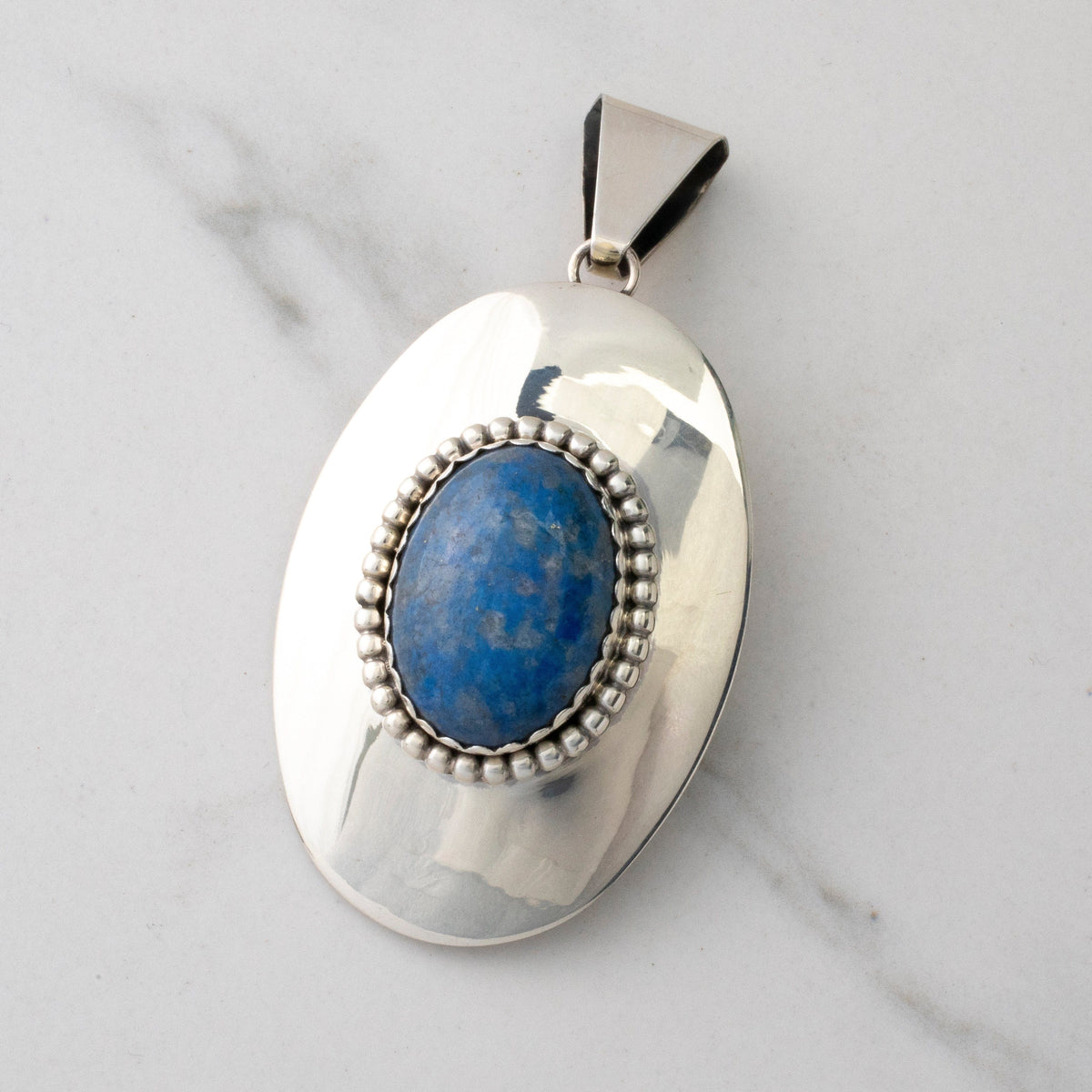 KALIFANO | Ella Peter Lapis Navajo Native Made 925 Silver Pendant