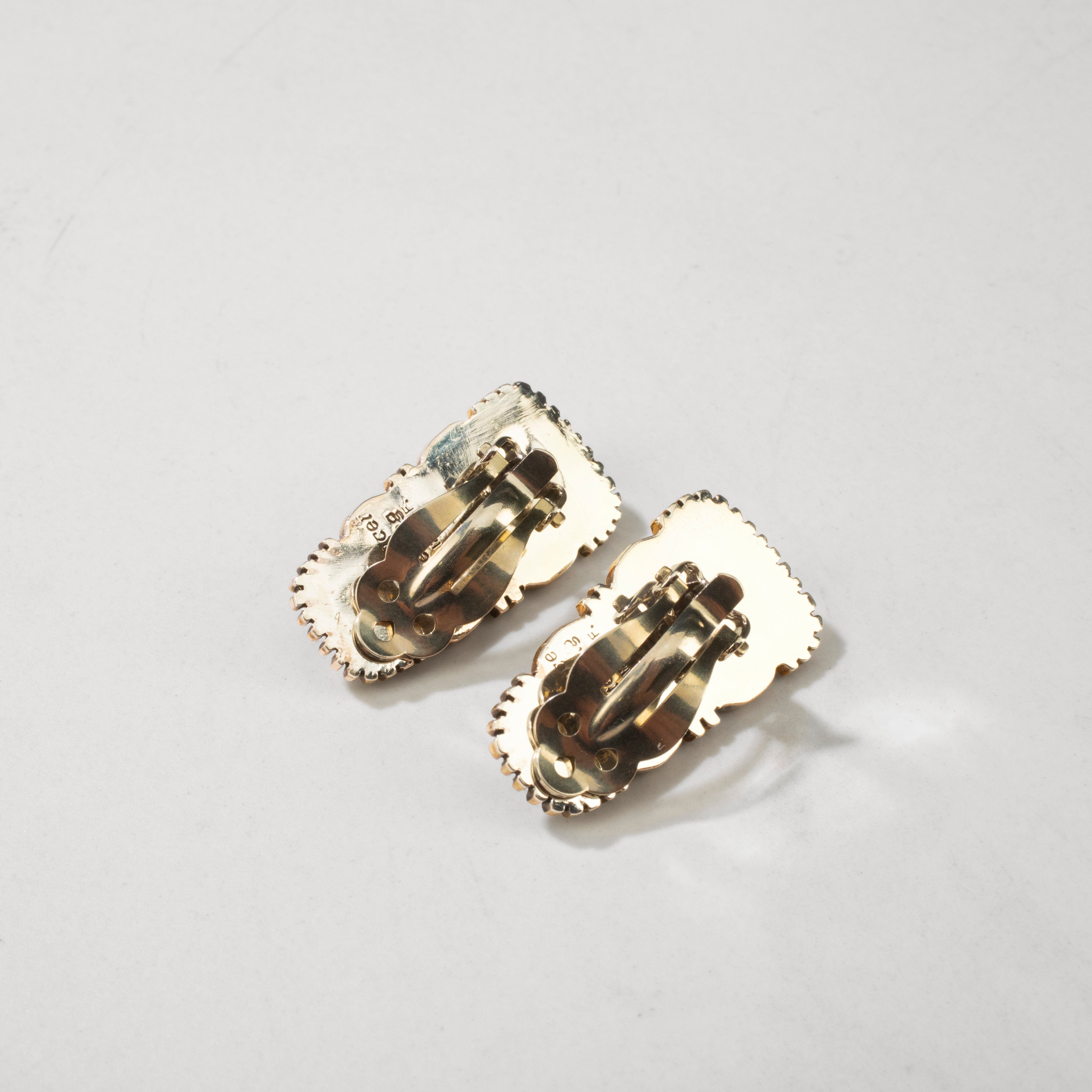 Kalifano Native American Jewelry Esther Spencer Charoite Navajo USA Native American Made 925 Sterling Silver & 12K Gold Filled Clip On Earrings NAE500.016