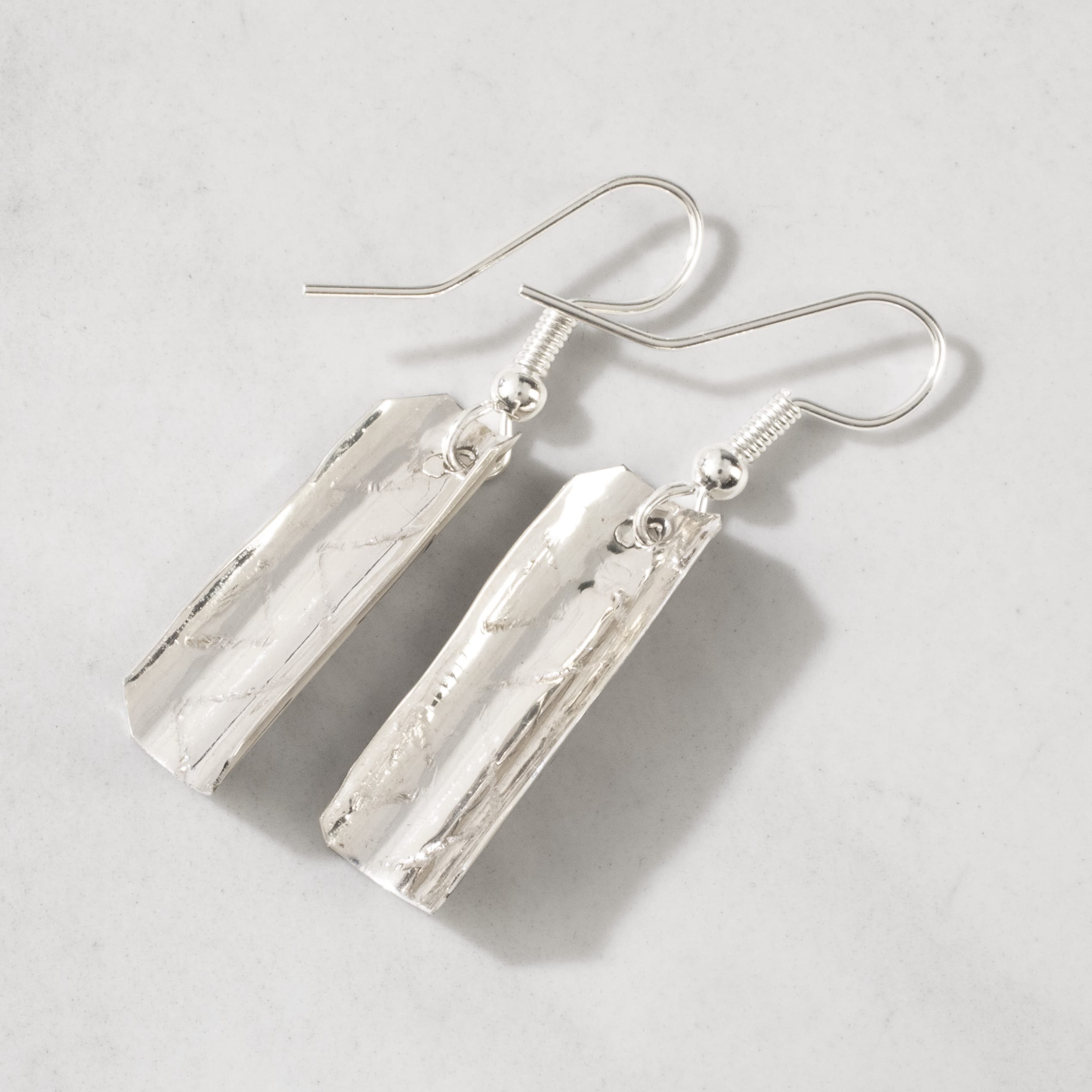 Kalifano Native American Jewelry Florence Tahe Rectangle Dangle Navajo USA Native American Made 925 Sterling Silver Earrings with French Hook NAE100.014