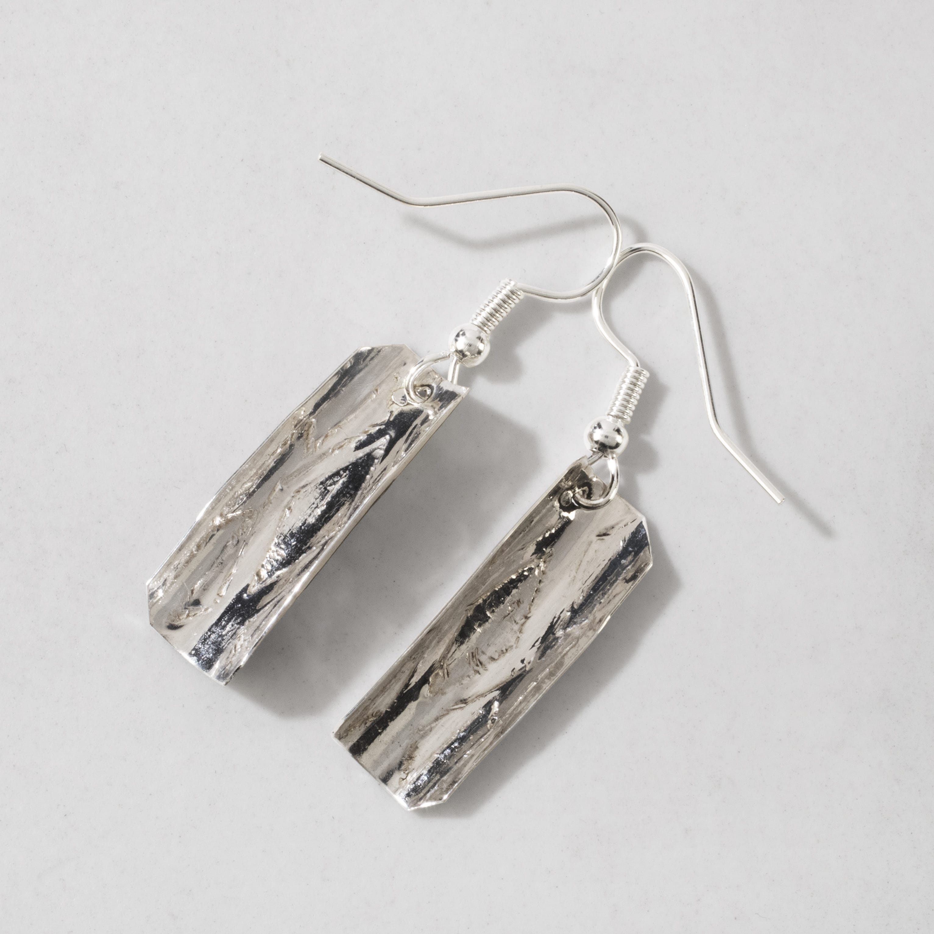 Kalifano Native American Jewelry Florence Tahe Rectangle Dangle Navajo USA Native American Made 925 Sterling Silver Earrings with French Hook NAE100.015