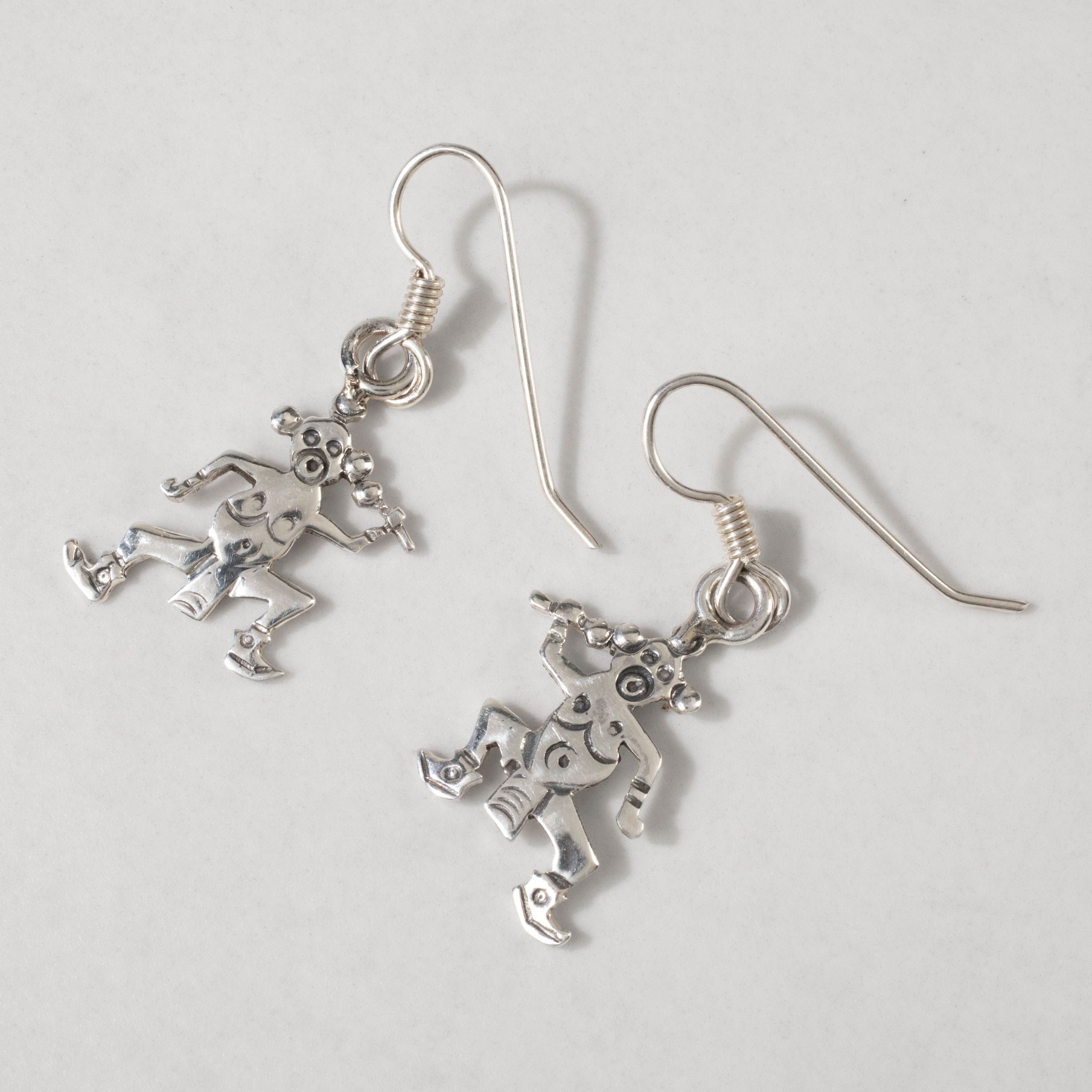 Kalifano Native American Jewelry Hopi USA Native American Made 925 Sterling Silver Earrings with French Hook NAE200.022