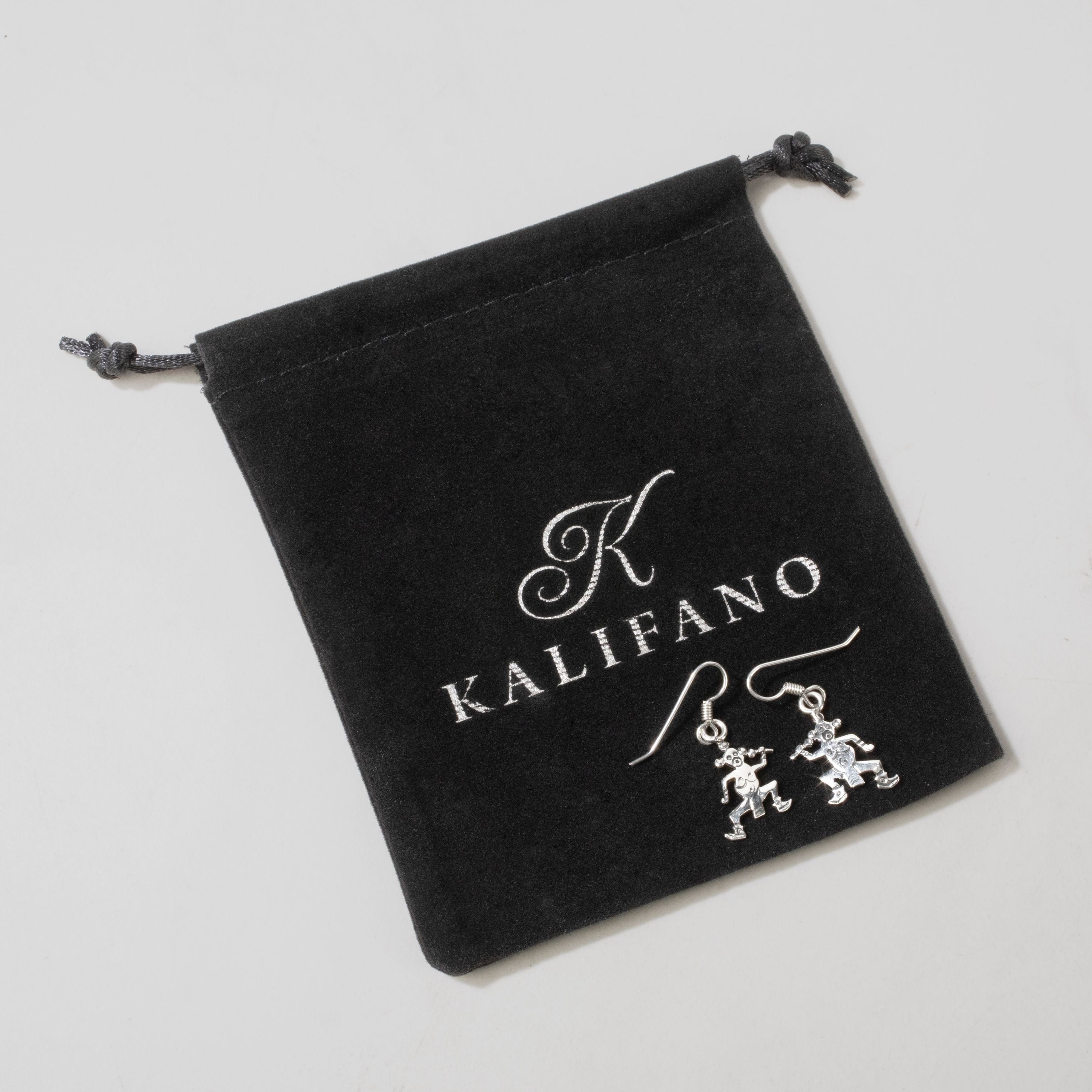 Kalifano Native American Jewelry Hopi USA Native American Made 925 Sterling Silver Earrings with French Hook NAE200.022